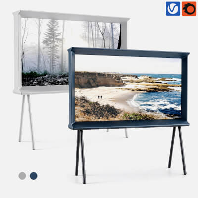 Freestanding Art Frame TV Two Color Version 3D Model