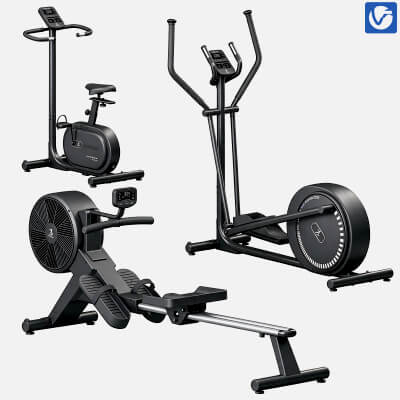 Home Fitness Equipment Pack 3D Model Exercise Bike Elliptica 3D Model