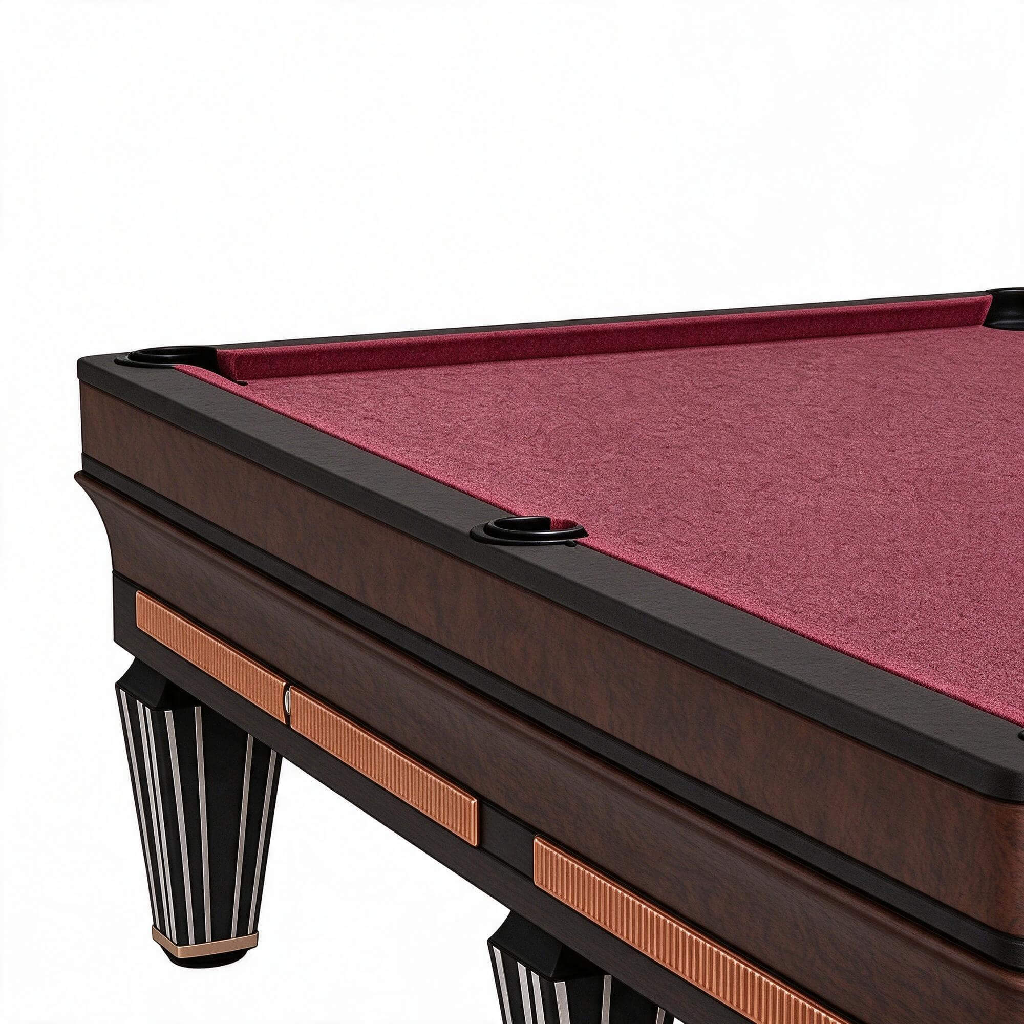 Luxury Wooden Billiard Table Red Felt Surface 3D Model 3D Model