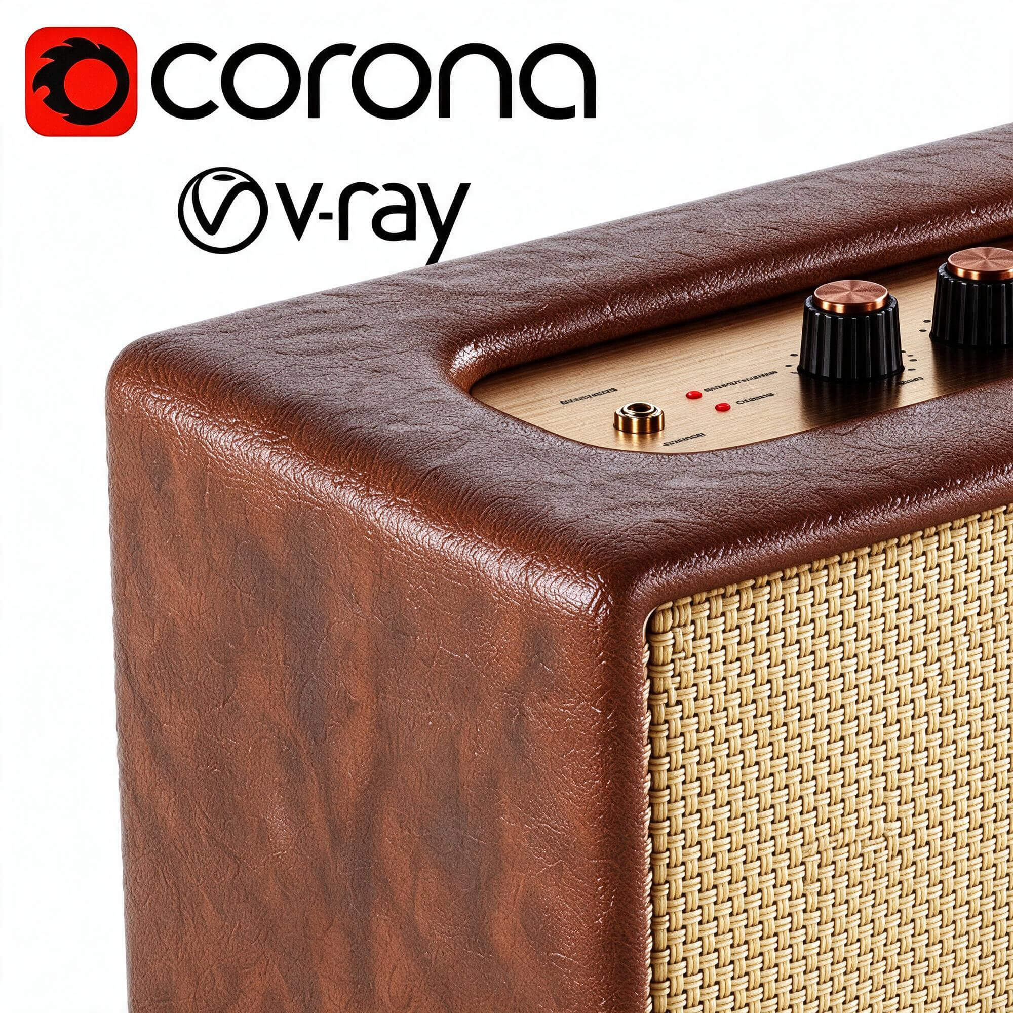 Marshall Desktop Bluetooth Speaker Brown Leather 3D Model 3D Model