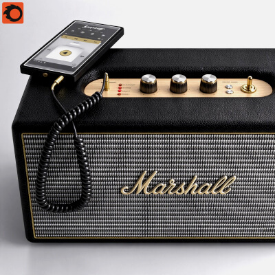 Marshall Desktop Speaker with Smartphone and Coiled Audio Ca