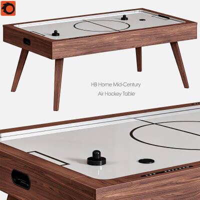 Mid-Century Air Hockey Table 3D Model