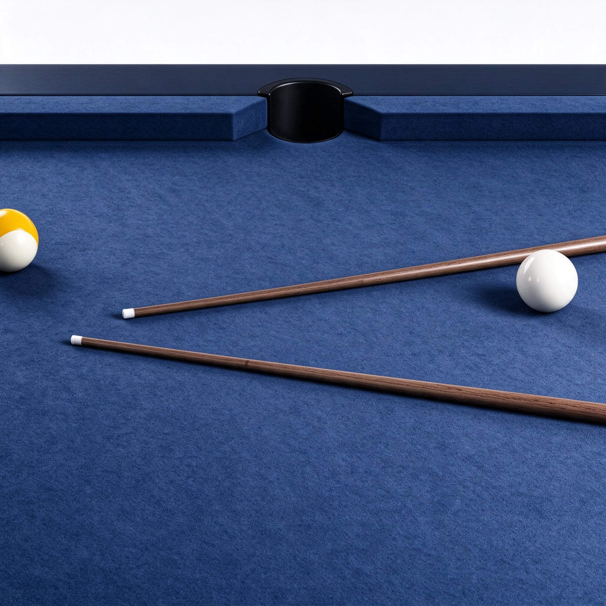 Modern Navy Blue Pool Table with Angled Wooden Legs 3D Model 3D Model