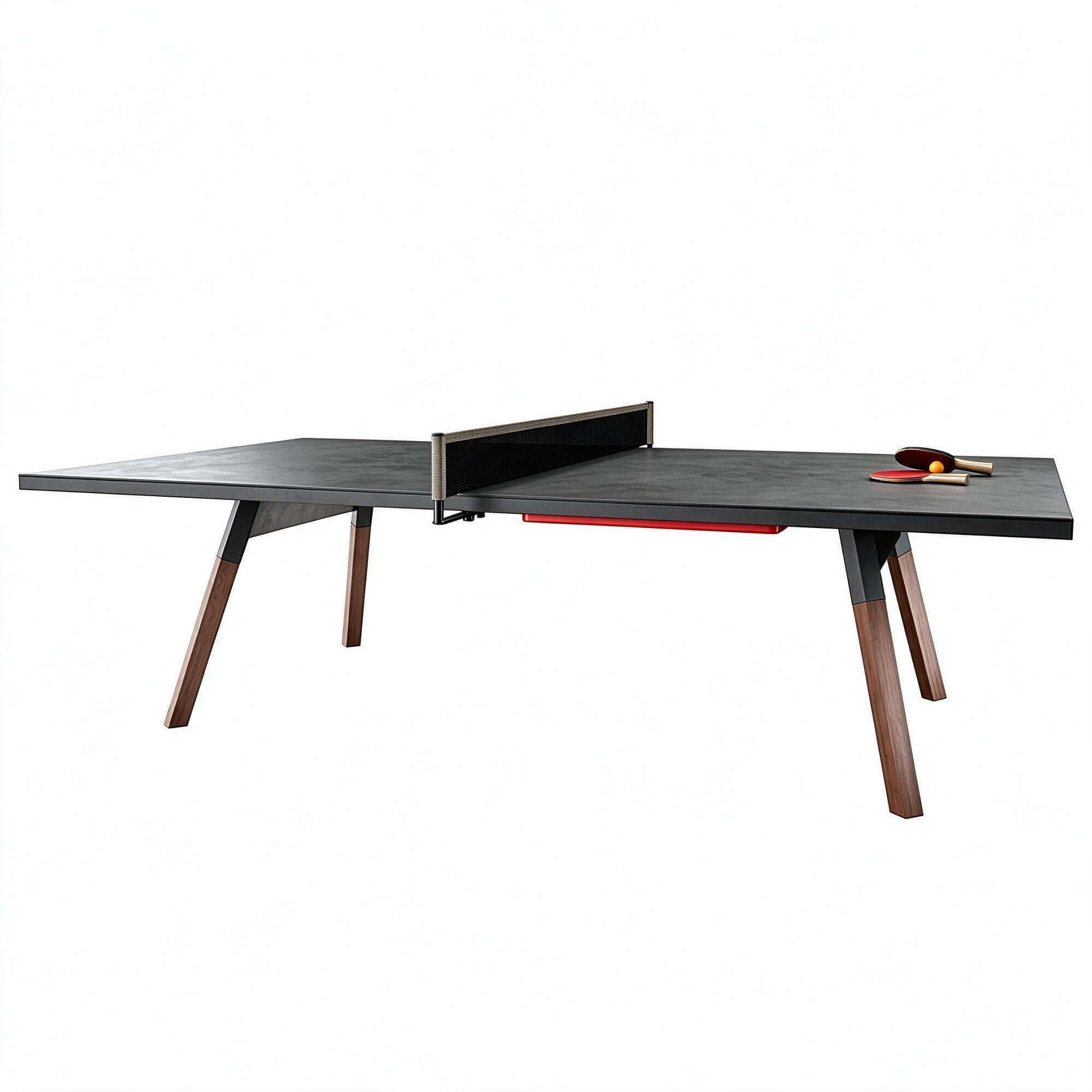 Modern Ping Pong Table 3D Model Dark Surface Wooden Leg Tabl 3D Model