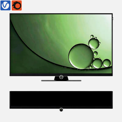 Modern Slim TV with Central Circular Button 3D Model