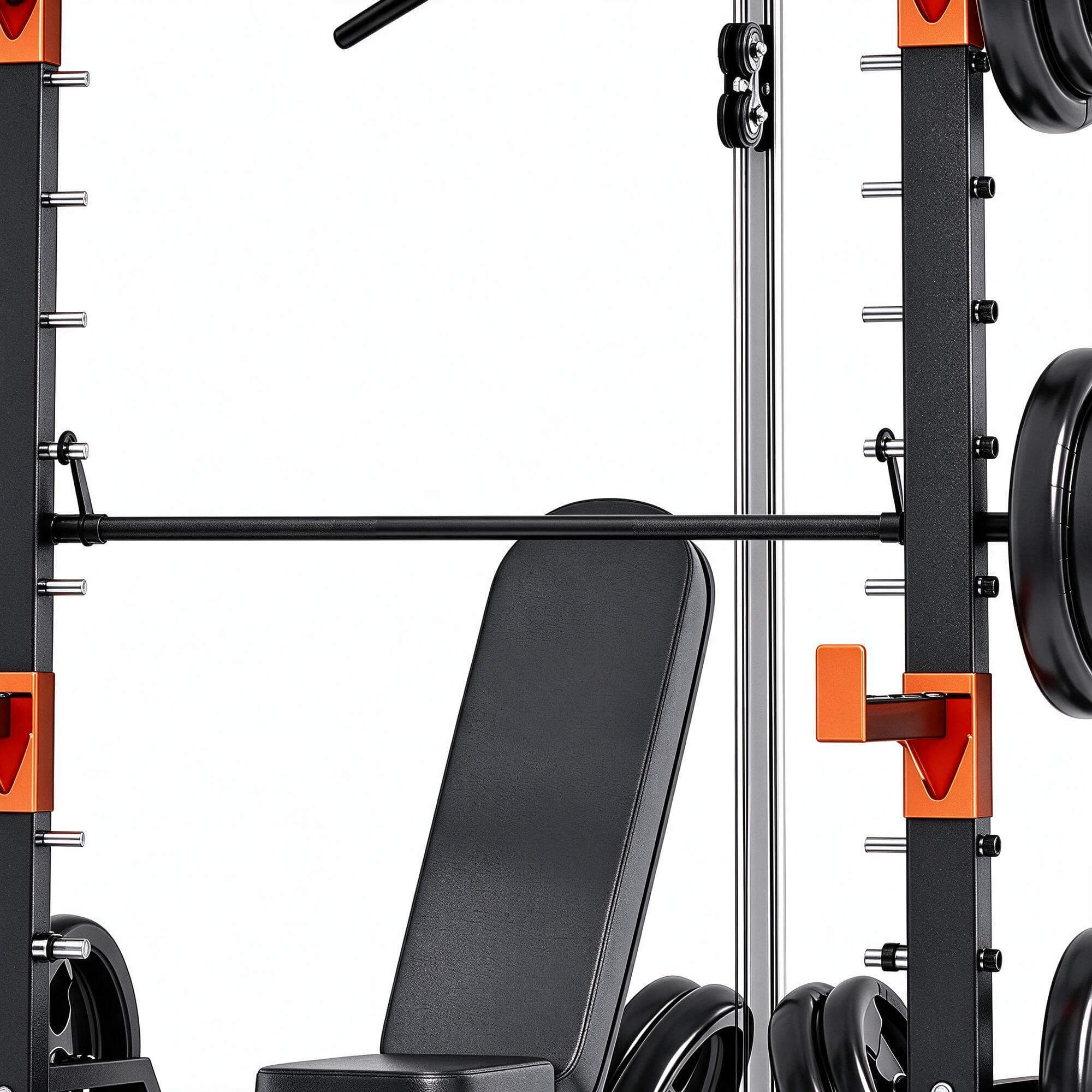 Multi Functional Power Rack with Weight Bench and Barbell 3D 3D Model