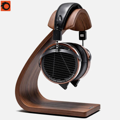 Planar Magnetic Wooden Headphone with Headphone Stand 3D Mod
