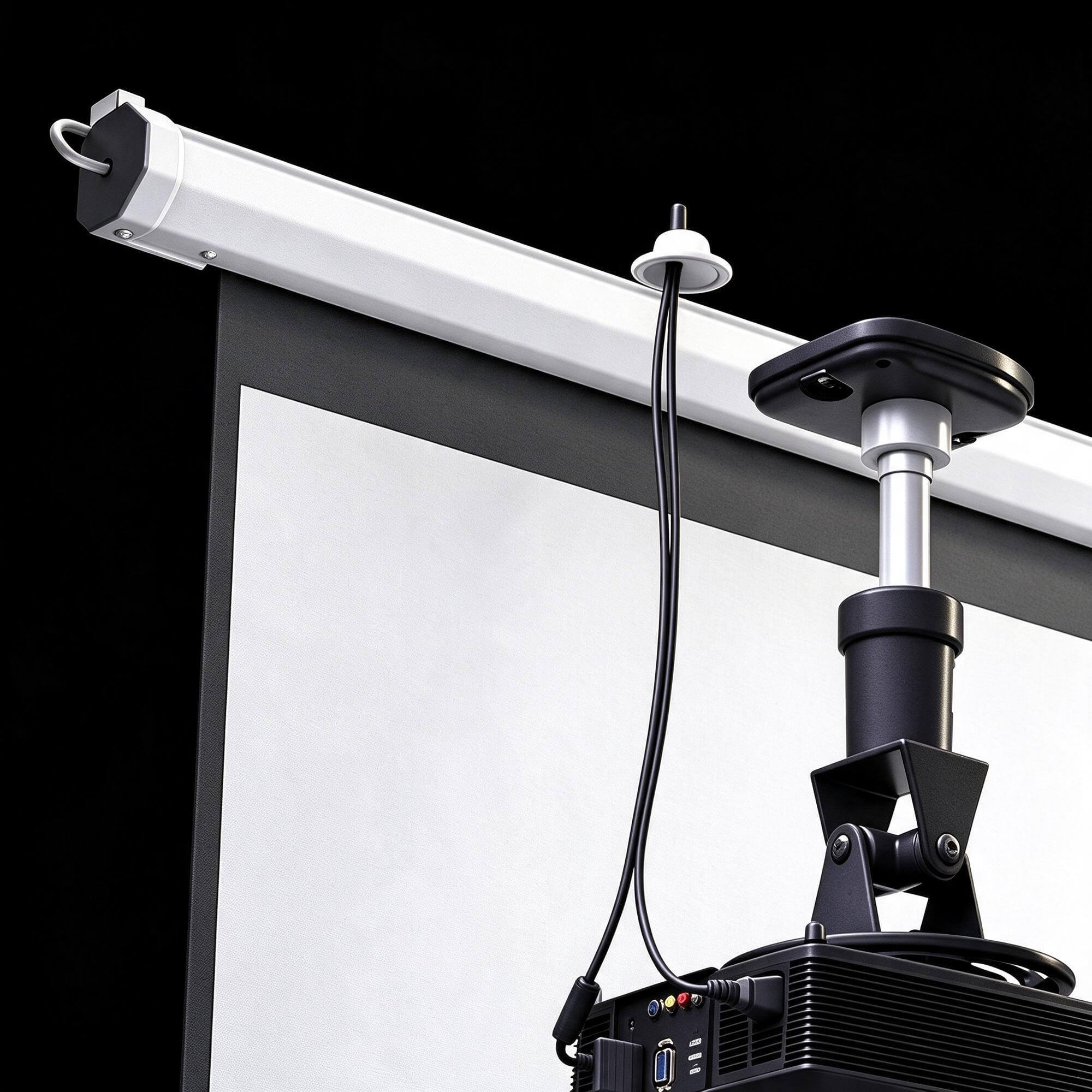 Projector Ceiling Mount Electric Projection Screen and Equip 3D Model