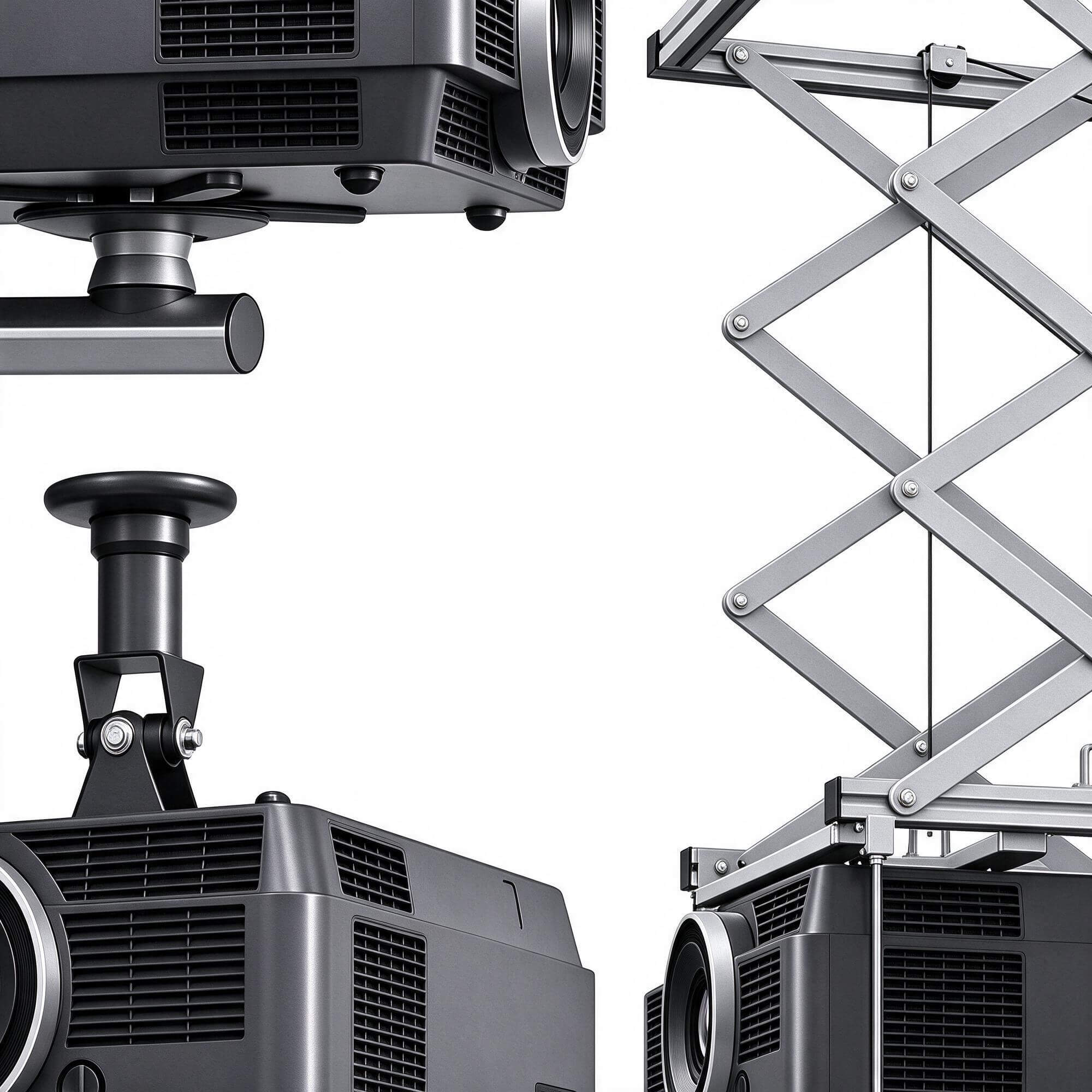 Projector Lift Mount Bracket and Projection Screen Collectio 3D Model
