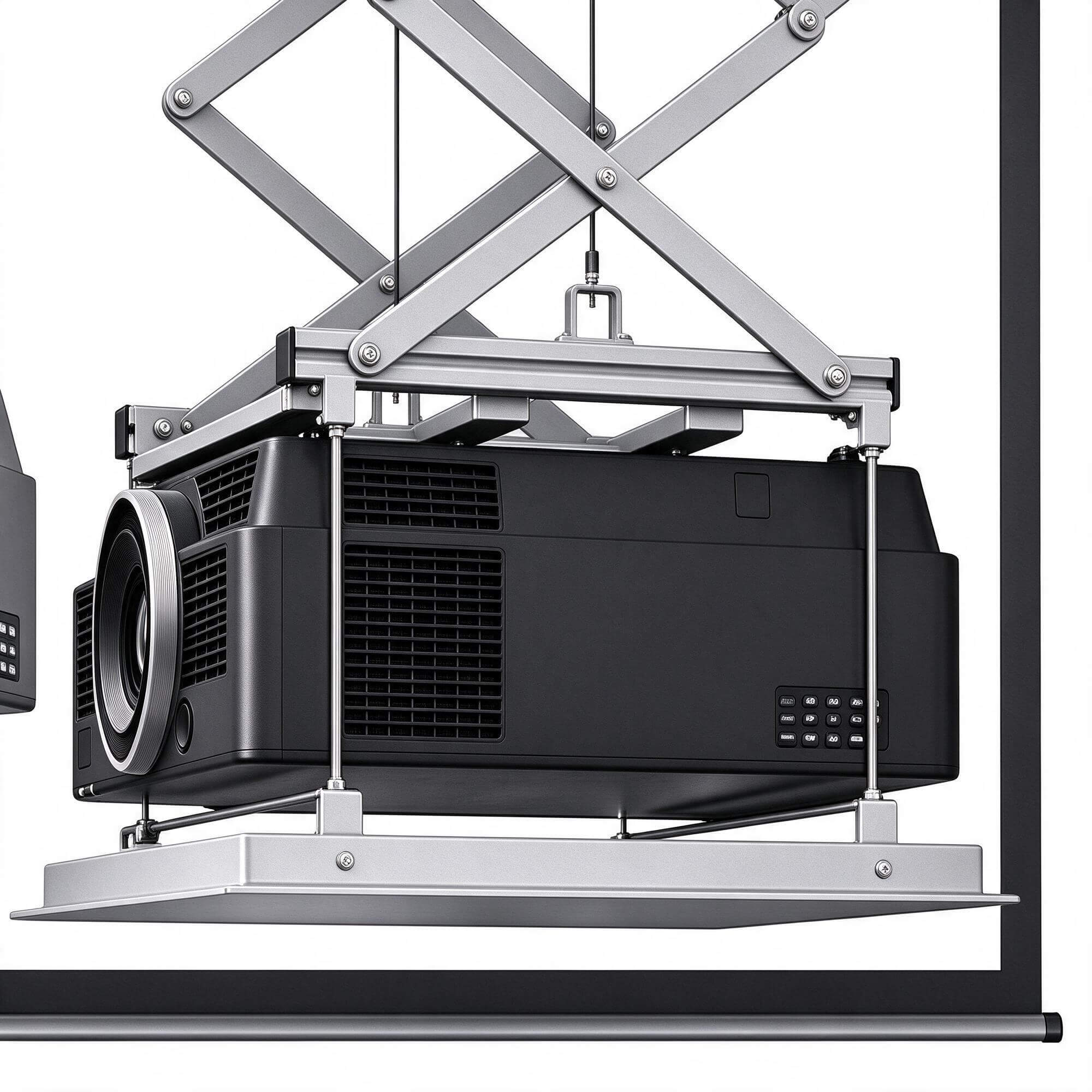 Projector Lift Mount Bracket and Projection Screen Collectio 3D Model