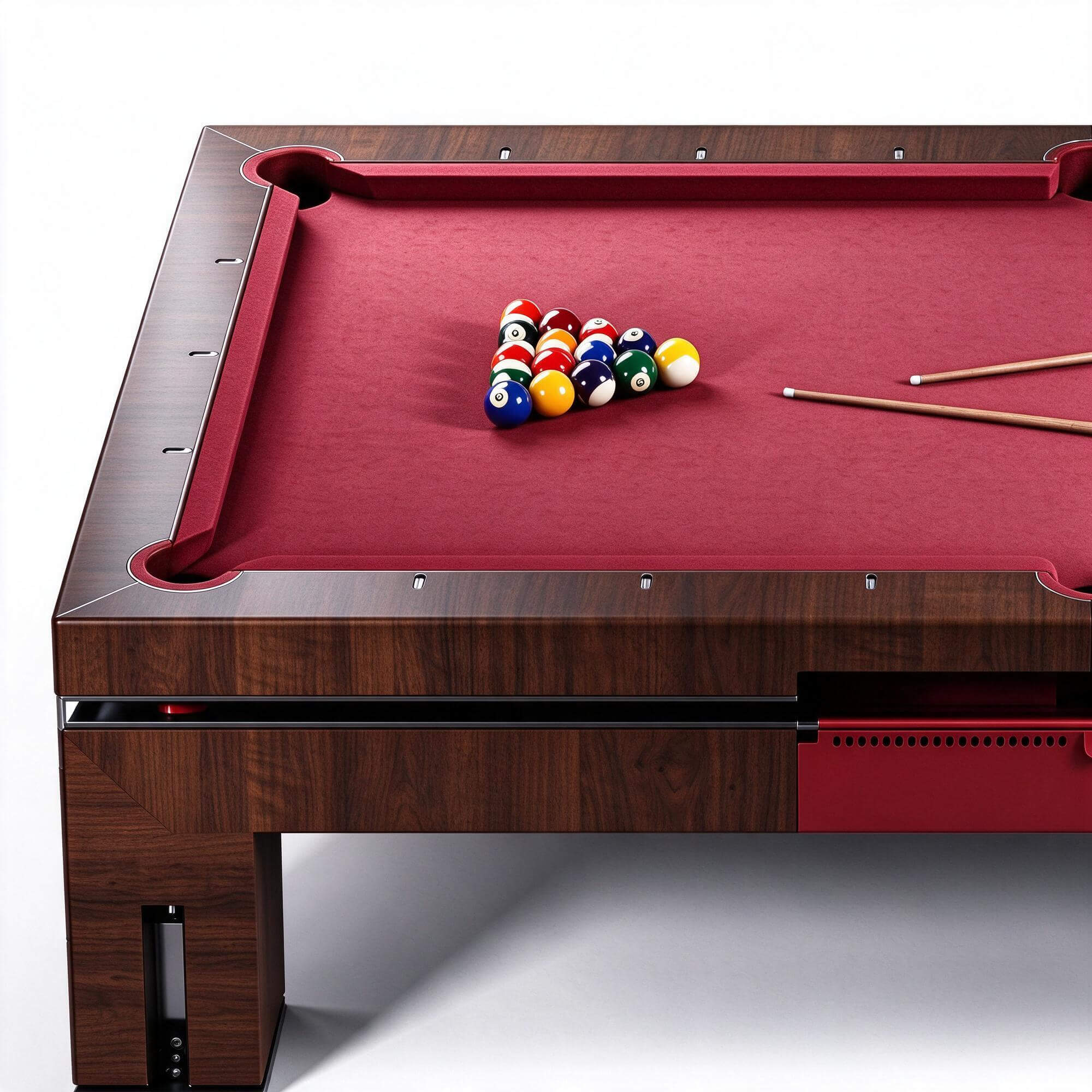 Red Felt Pool Billiard Table 3D Model 3D Model