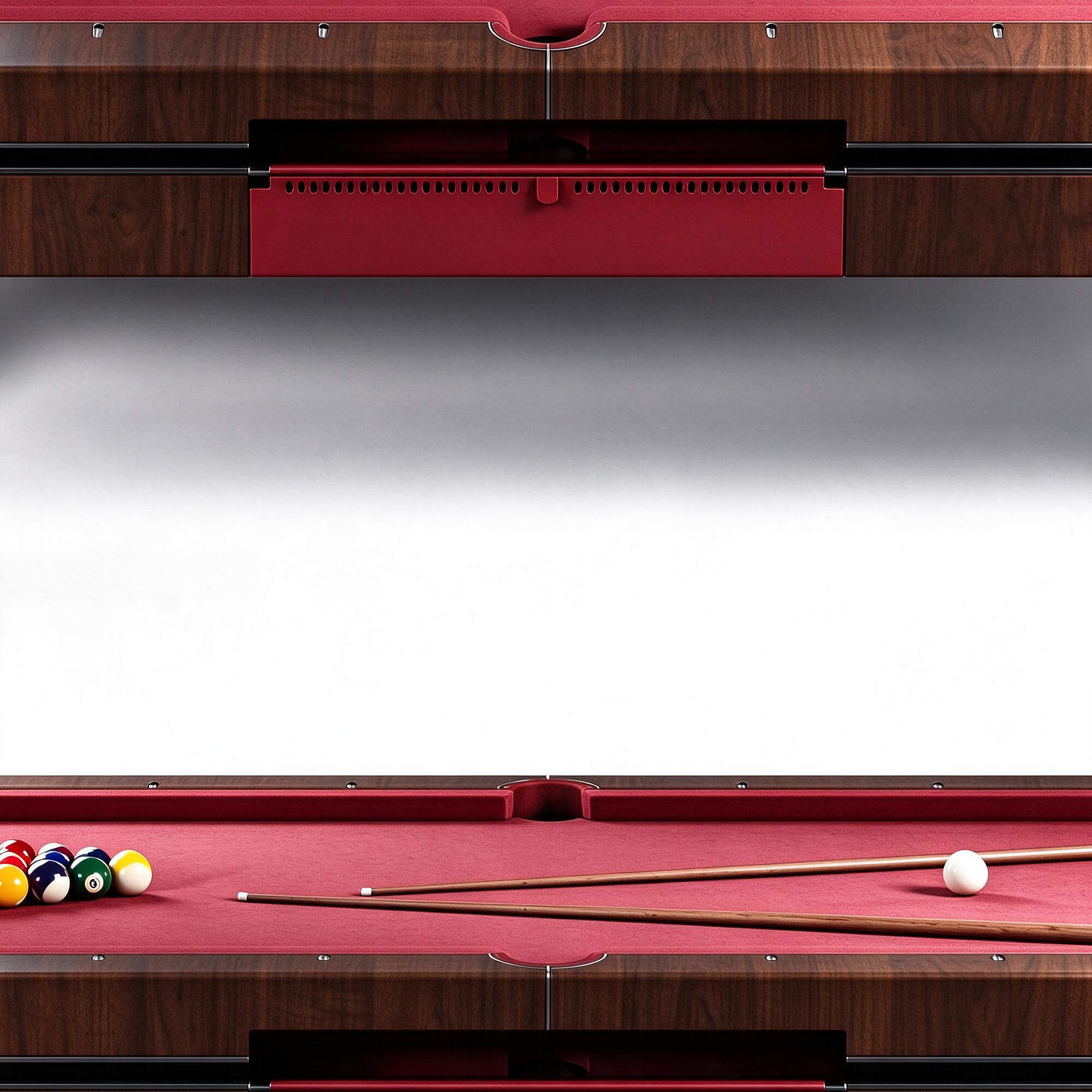 Red Felt Pool Billiard Table 3D Model 3D Model