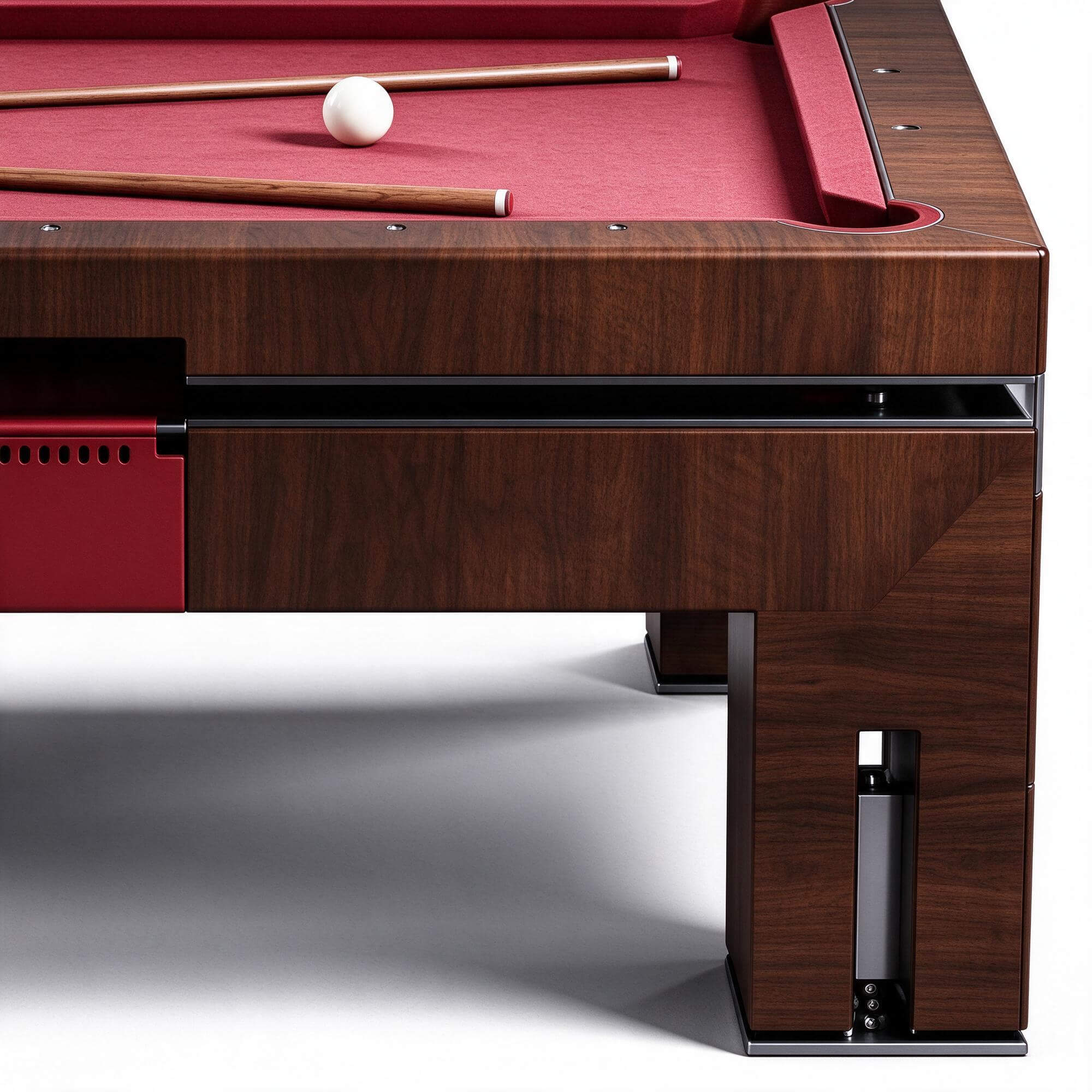 Red Felt Pool Billiard Table 3D Model 3D Model