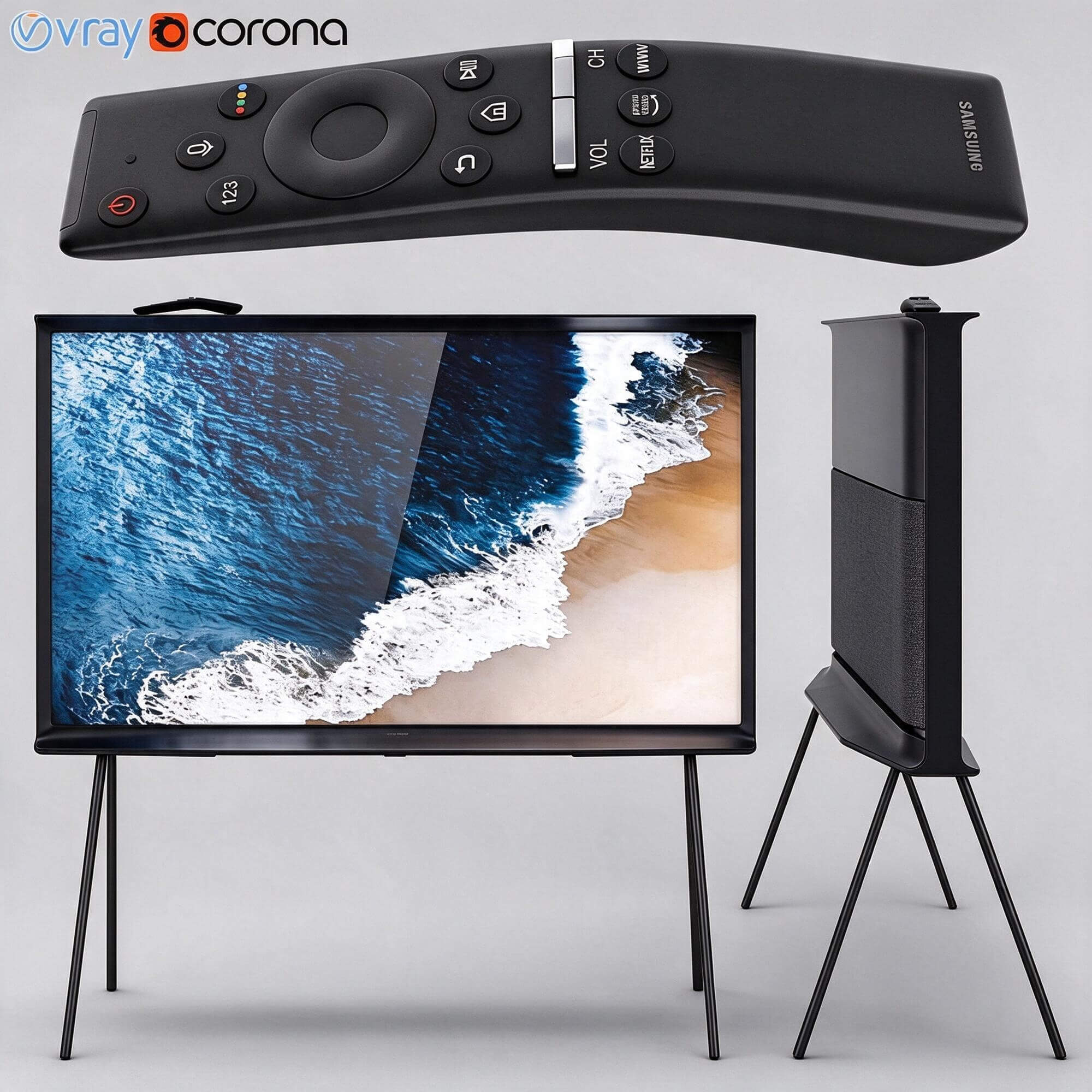 Samsung Frame TV with Remote Control 3D Model 3D Model