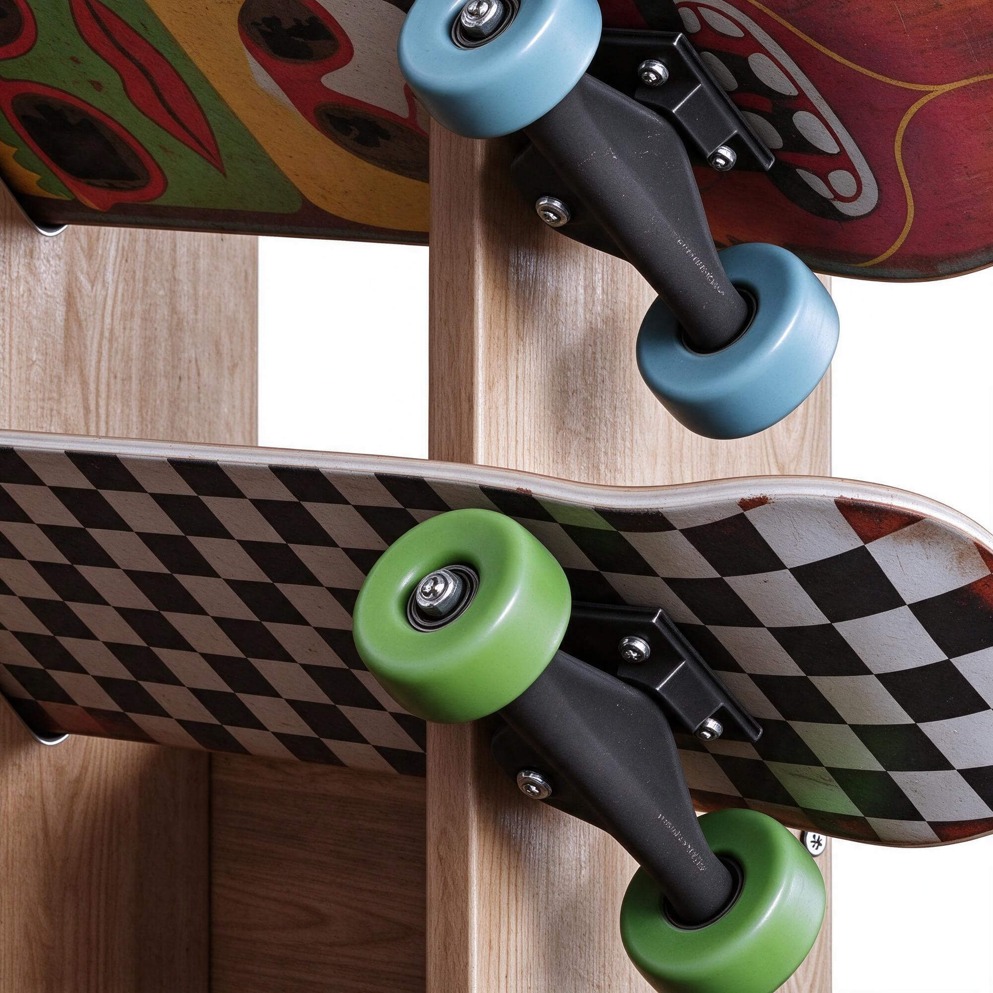 Skateboard Rack with Four Skateboards 3D Model 3D Model