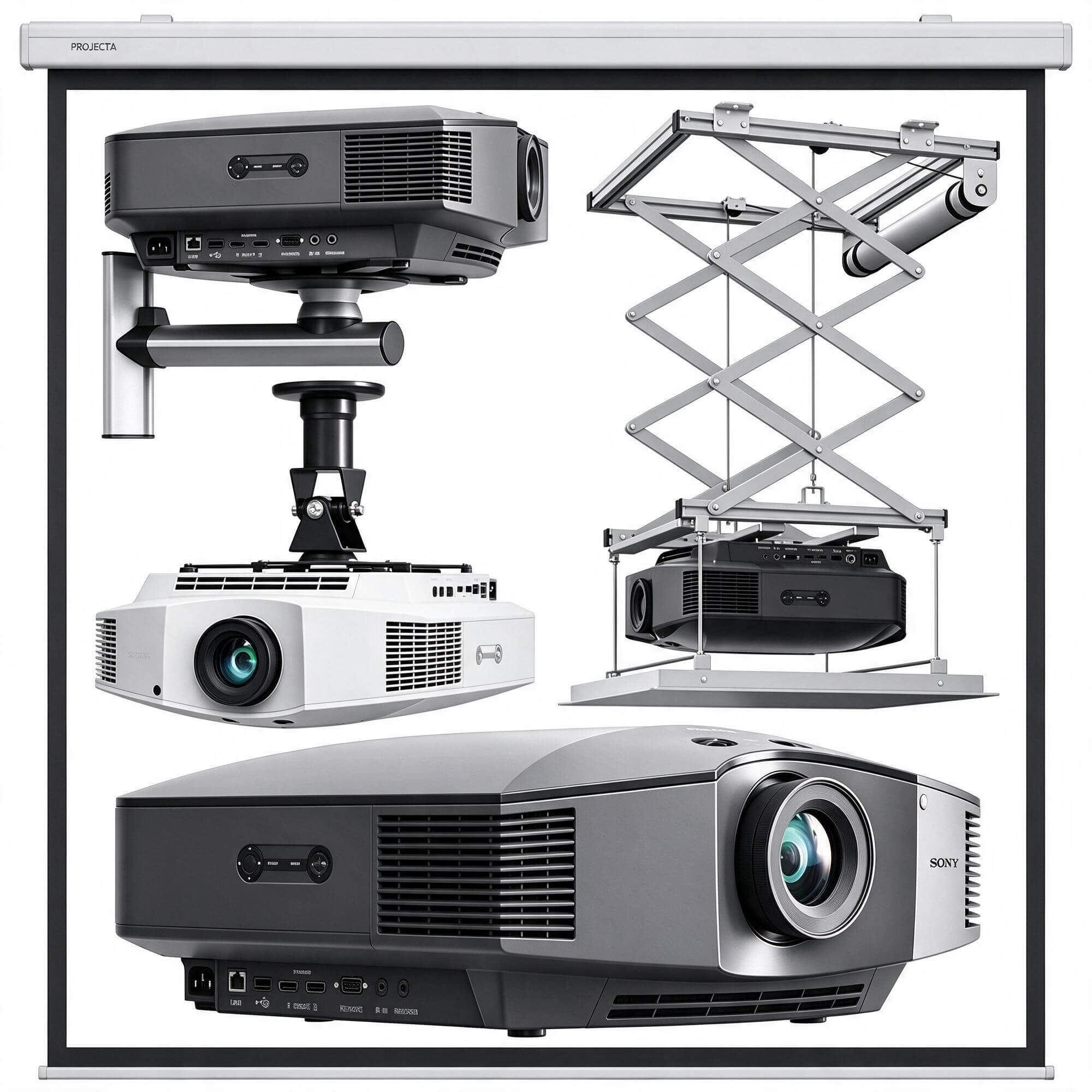 Sony Engineering Projector and Mount Set 3D Model 3D Model