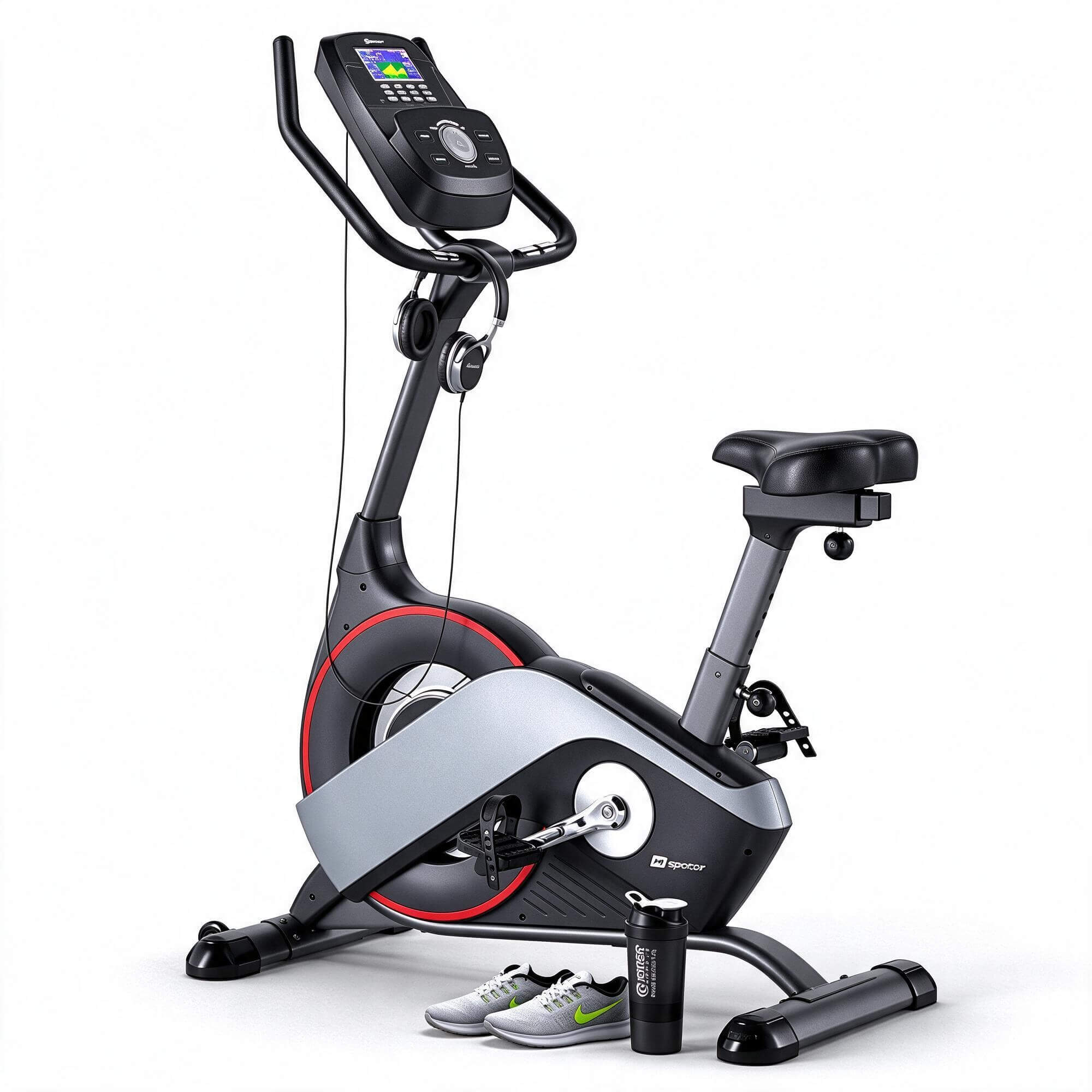 spcor upright exercise bike 3d model fitness bike with acces 3D Model