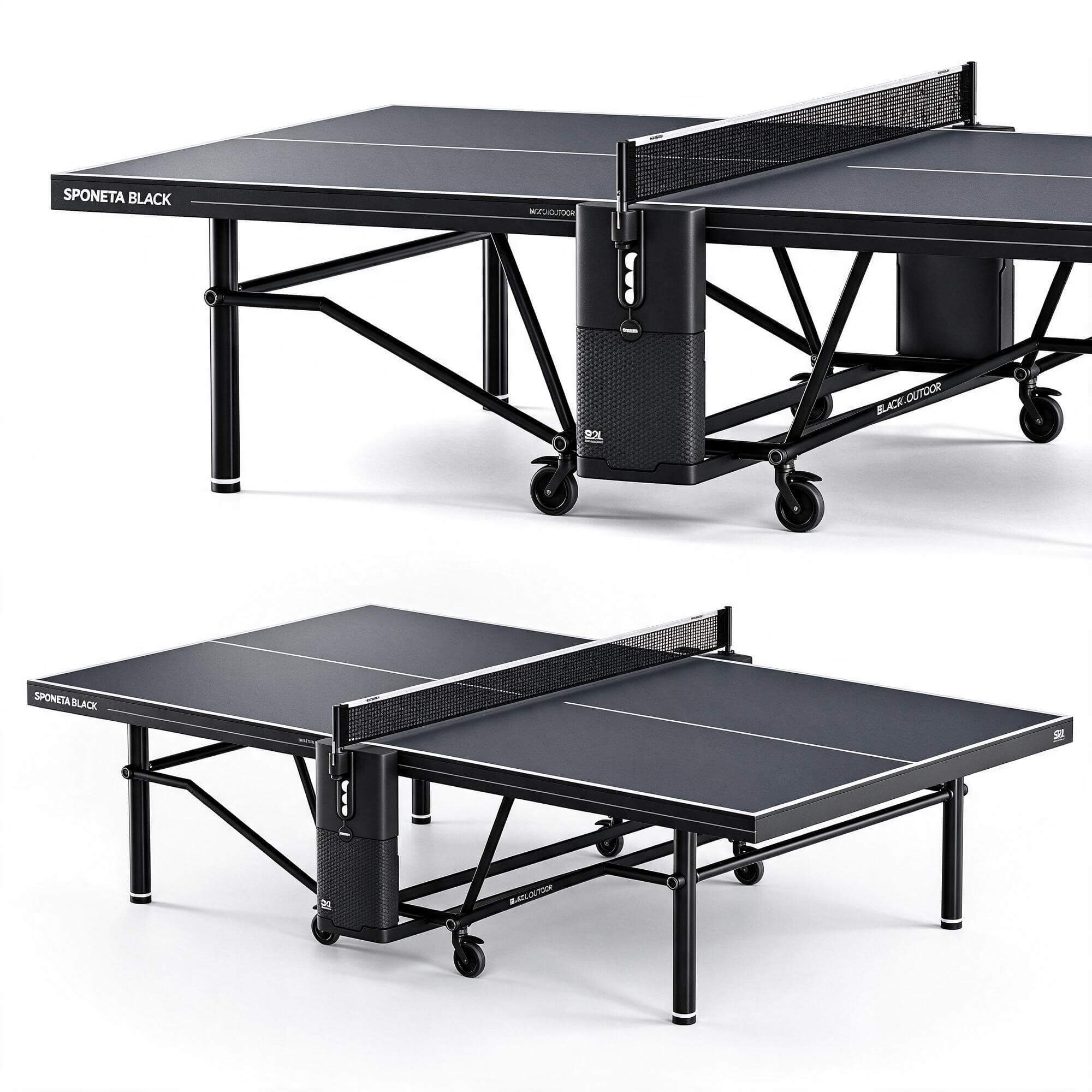 Sponeta Black Outdoor Table Tennis Table 3D Model Ping Pong 3D Model