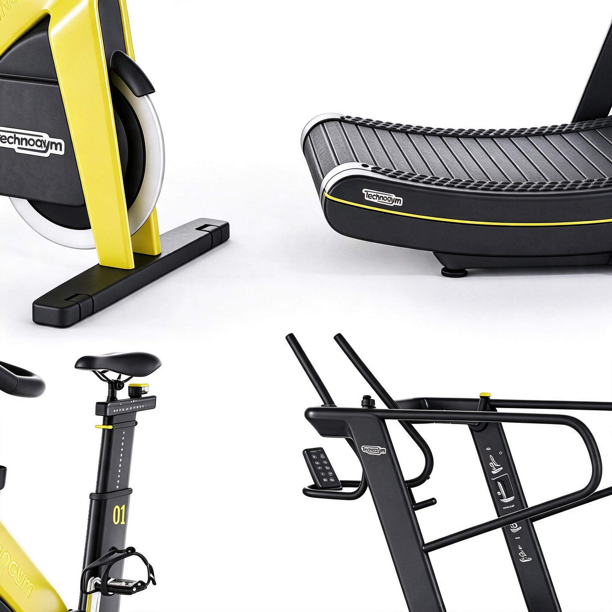 Technogym Gym Equipment Set 3D Model Stationary Bike Curved 3D Model