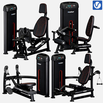 Tursuff Strength Gym Machine Pack 3D Model Commercial Workou 3D Model