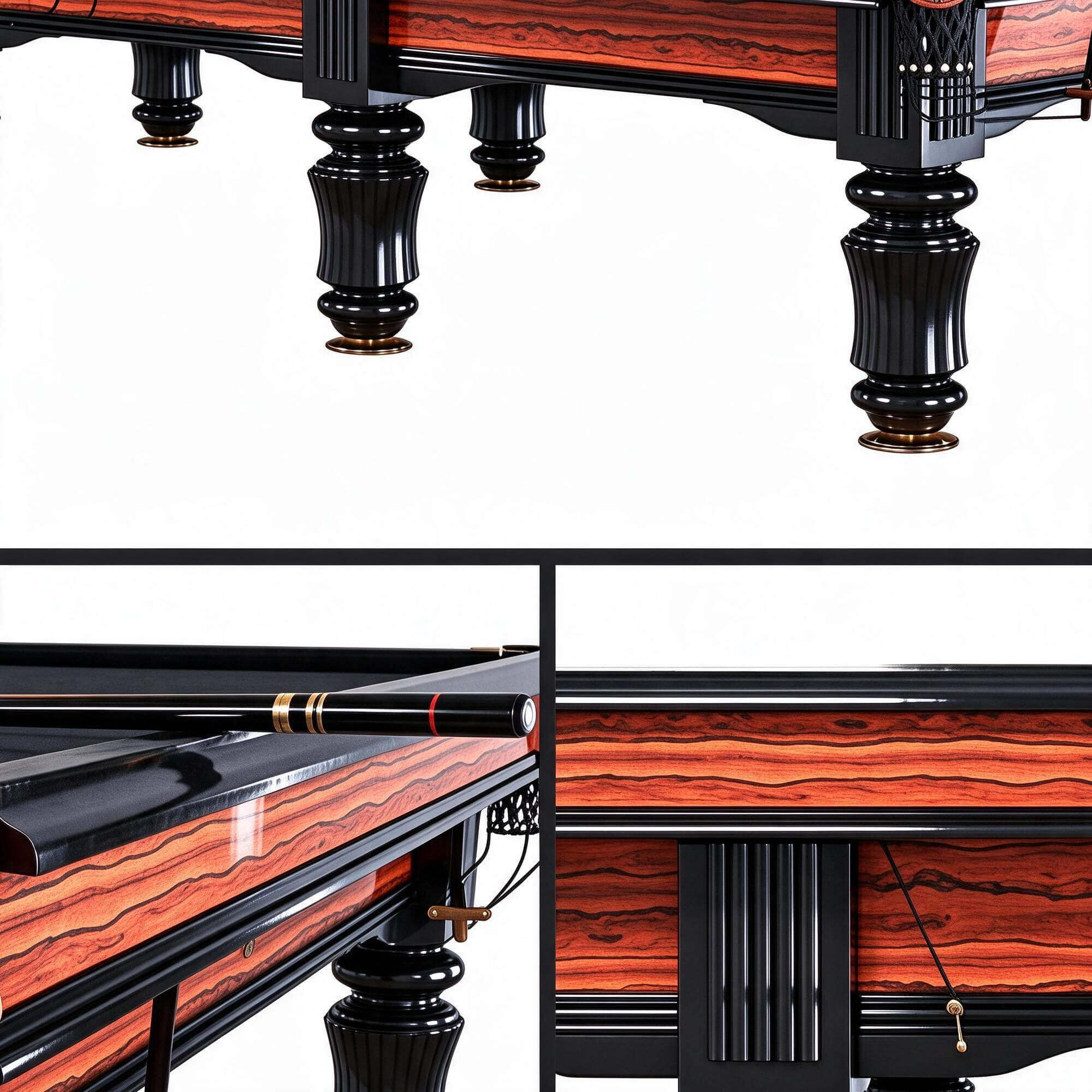 Vintage Wooden Billiard Table 3D Model Luxury Pool Table wit 3D Model