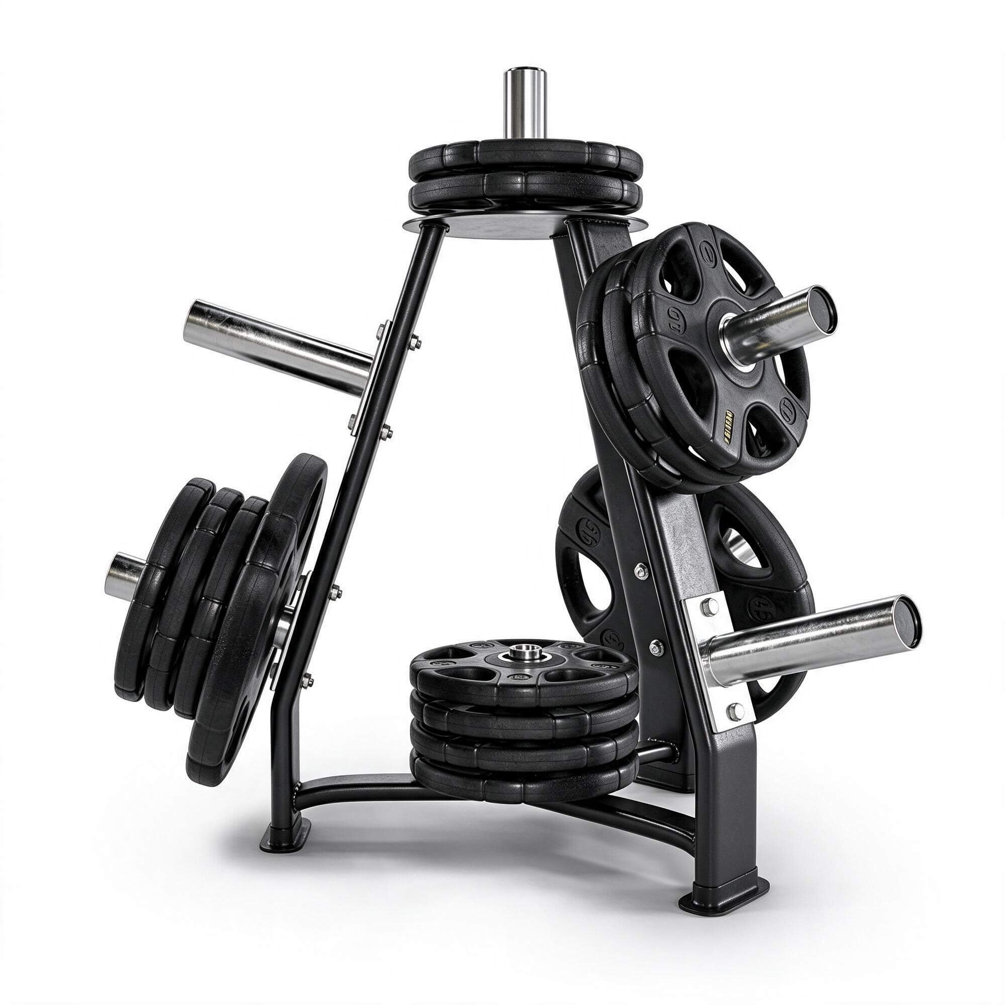 Weight Plate Storage Tree 3D Model Gym Plate Rack with Bumpe 3D Model