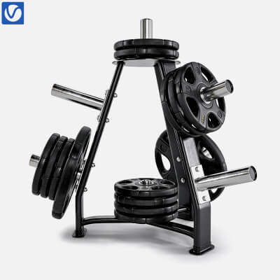 Weight Plate Storage Tree 3D Model Gym Plate Rack with Bumpe 3D Model