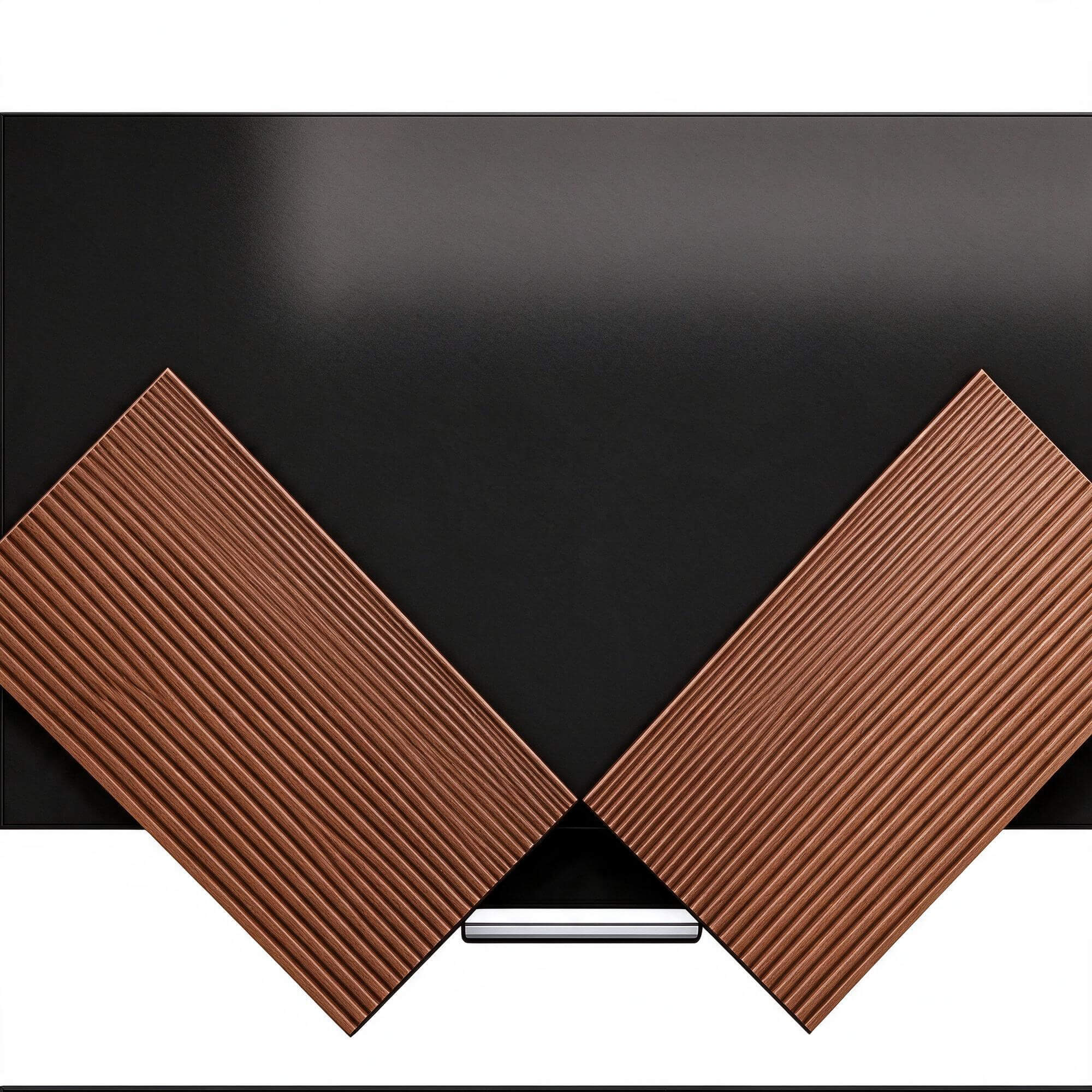Wood Slat Decorative Cover TV Two Style Versions 3D Model 3D Model