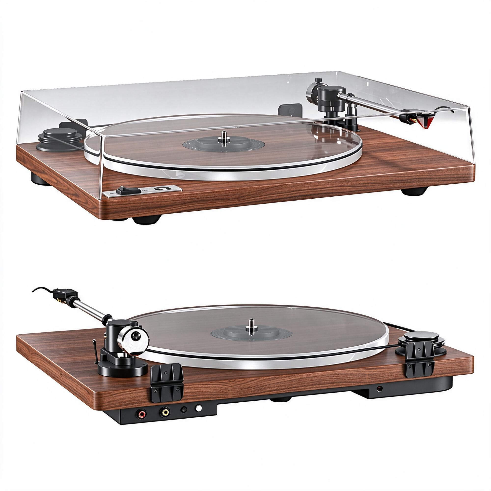 Wooden Base Vinyl Turntable 3D Model 3D Model