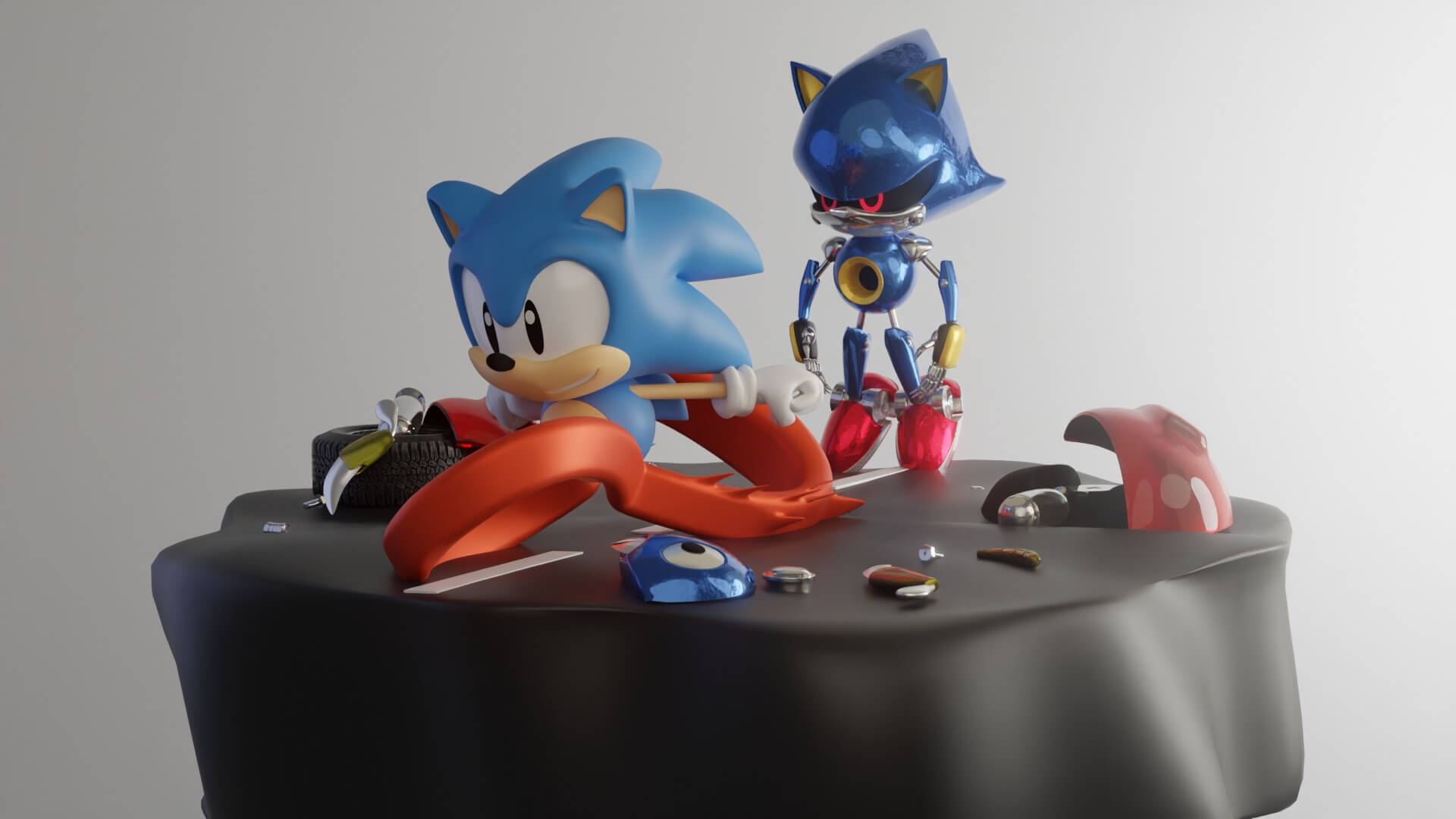 Classic Sonic Vs Metal Sonic 3D Model