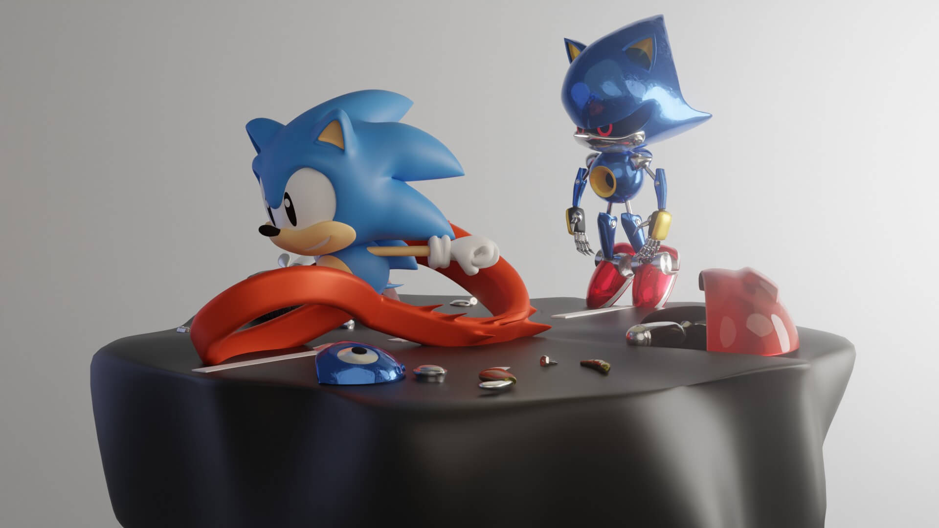 Classic Sonic Vs Metal Sonic 3D Model