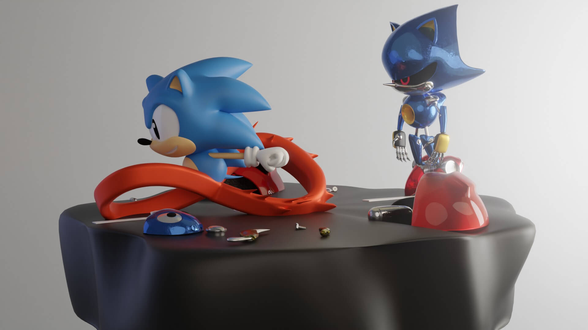 Classic Sonic Vs Metal Sonic 3D Model