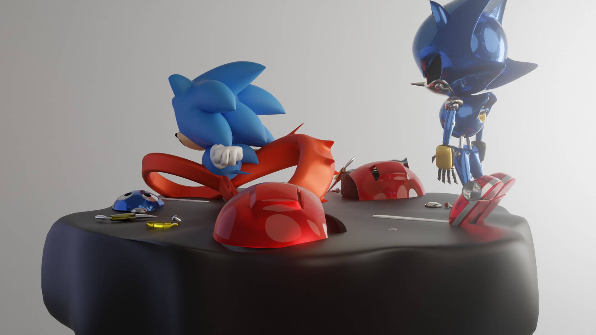 Classic Sonic Vs Metal Sonic 3D Model