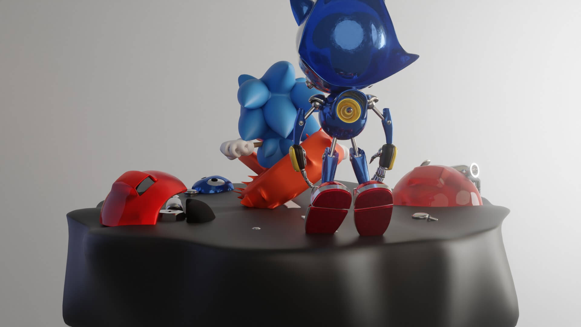 Classic Sonic Vs Metal Sonic 3D Model
