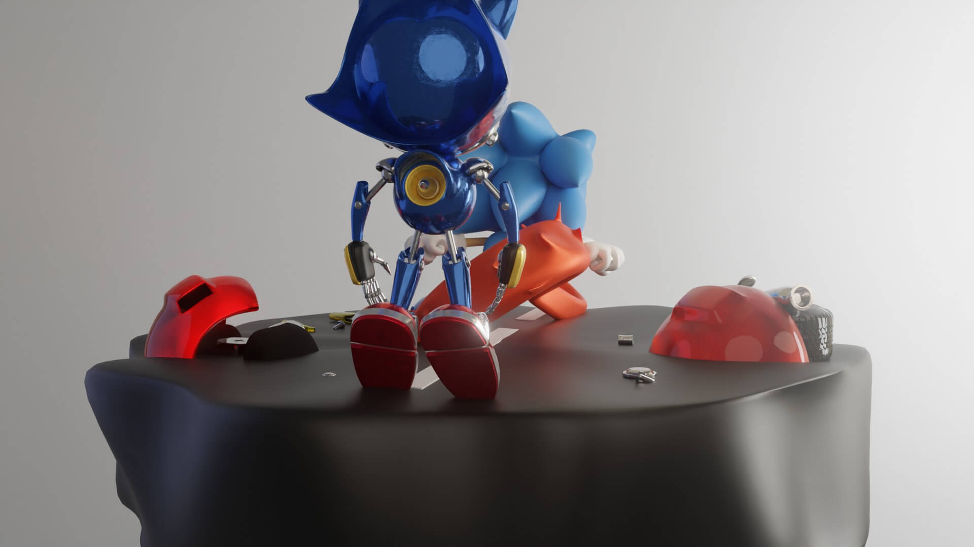 Classic Sonic Vs Metal Sonic 3D Model