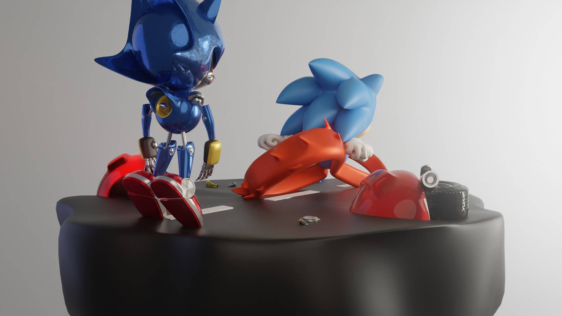 Classic Sonic Vs Metal Sonic 3D Model