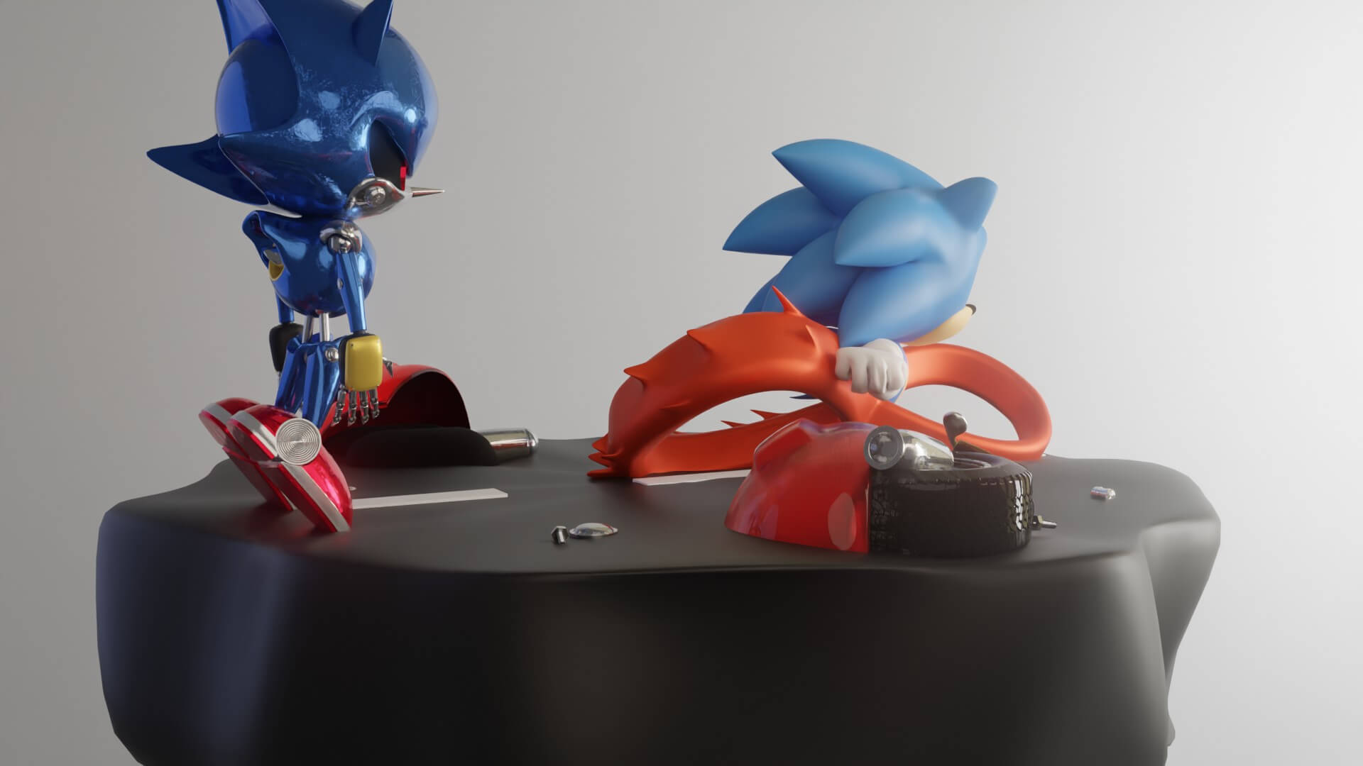 Classic Sonic Vs Metal Sonic 3D Model