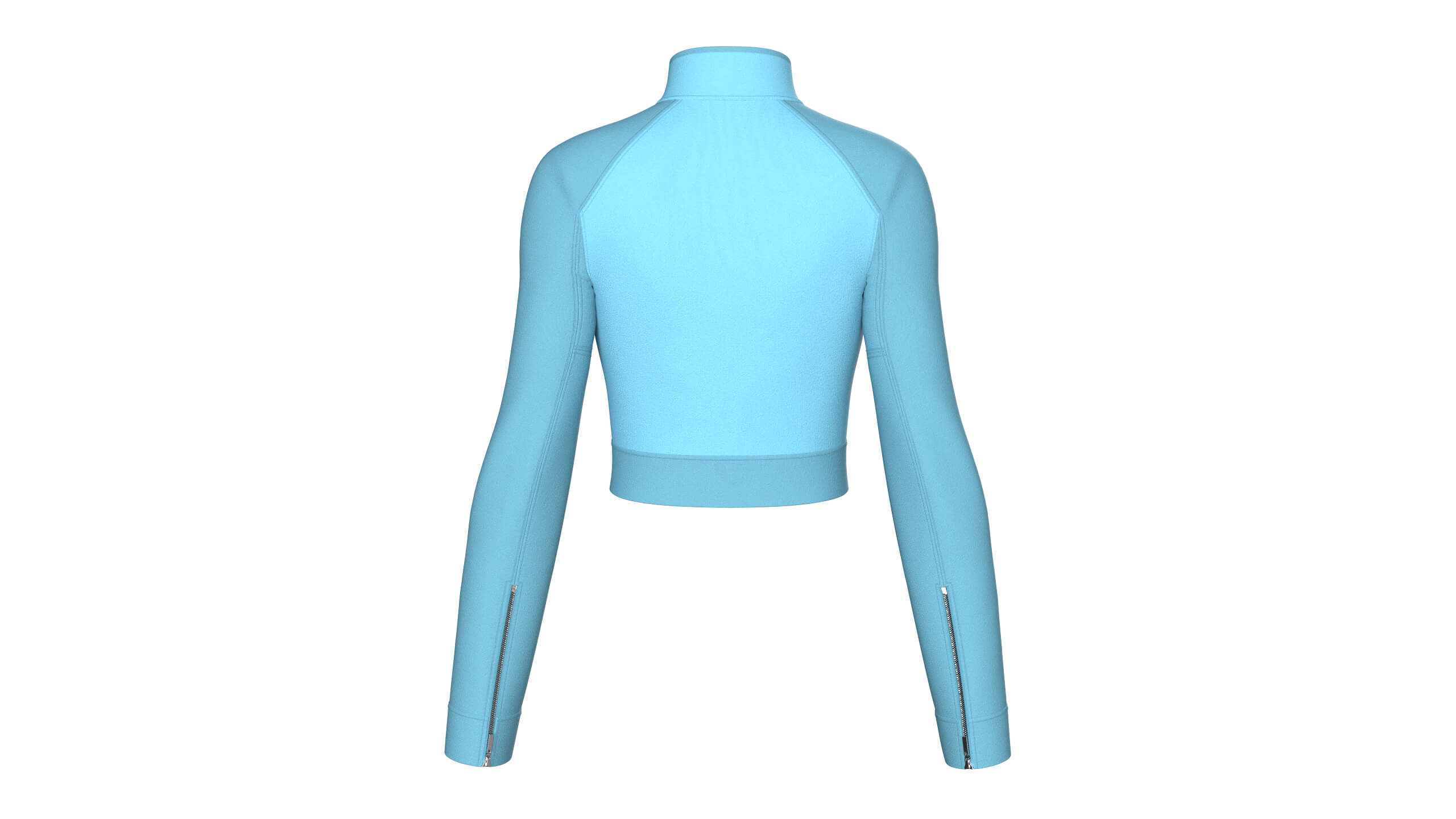 Girls Raglan Long Sleeve Tactical Crop Jacket 3D Model