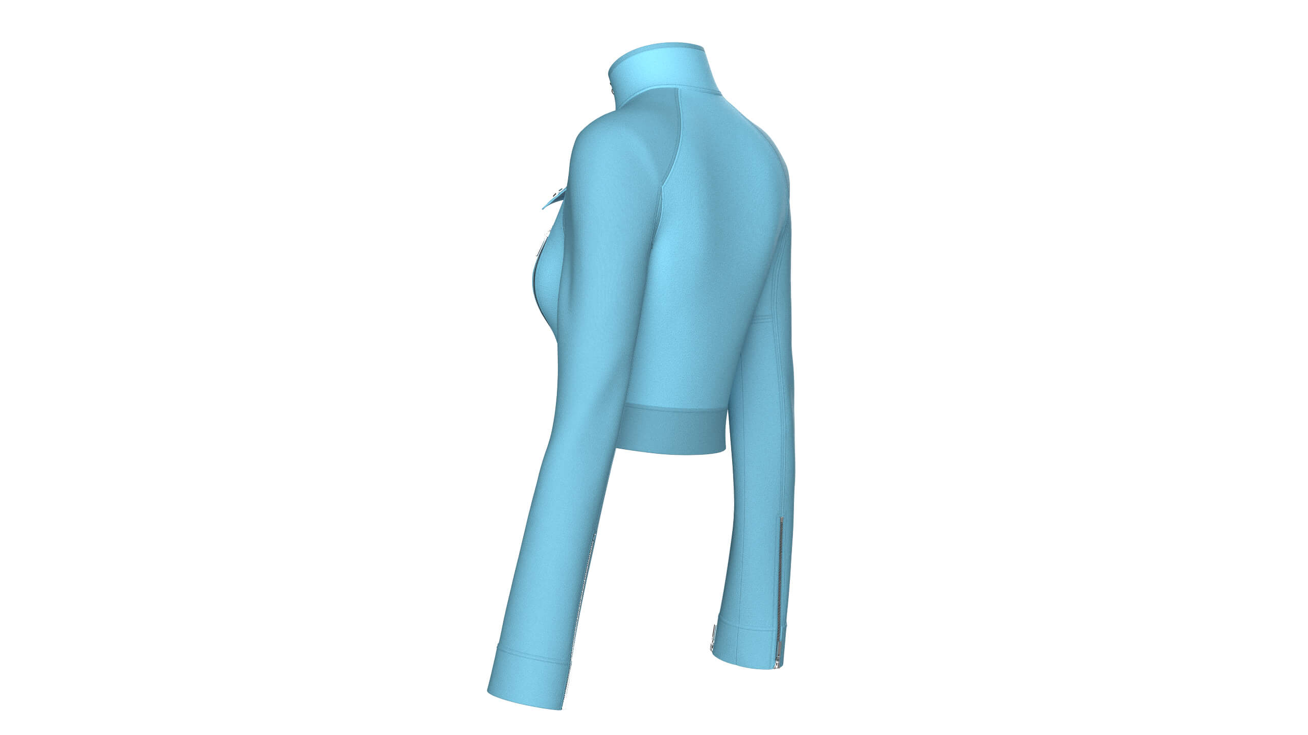 Girls Raglan Long Sleeve Tactical Crop Jacket 3D Model