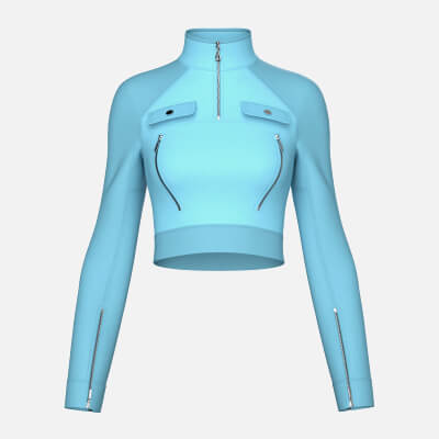 Girls Raglan Long Sleeve Tactical Crop Jacket