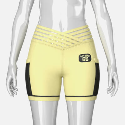 Girls Crossover Waistband Shorts With Mesh Pocket