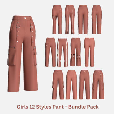 Girls 12 Styles Pant - Bundle Pack