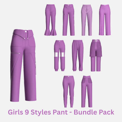 Girls 9 Styles Pant Bundle Pack