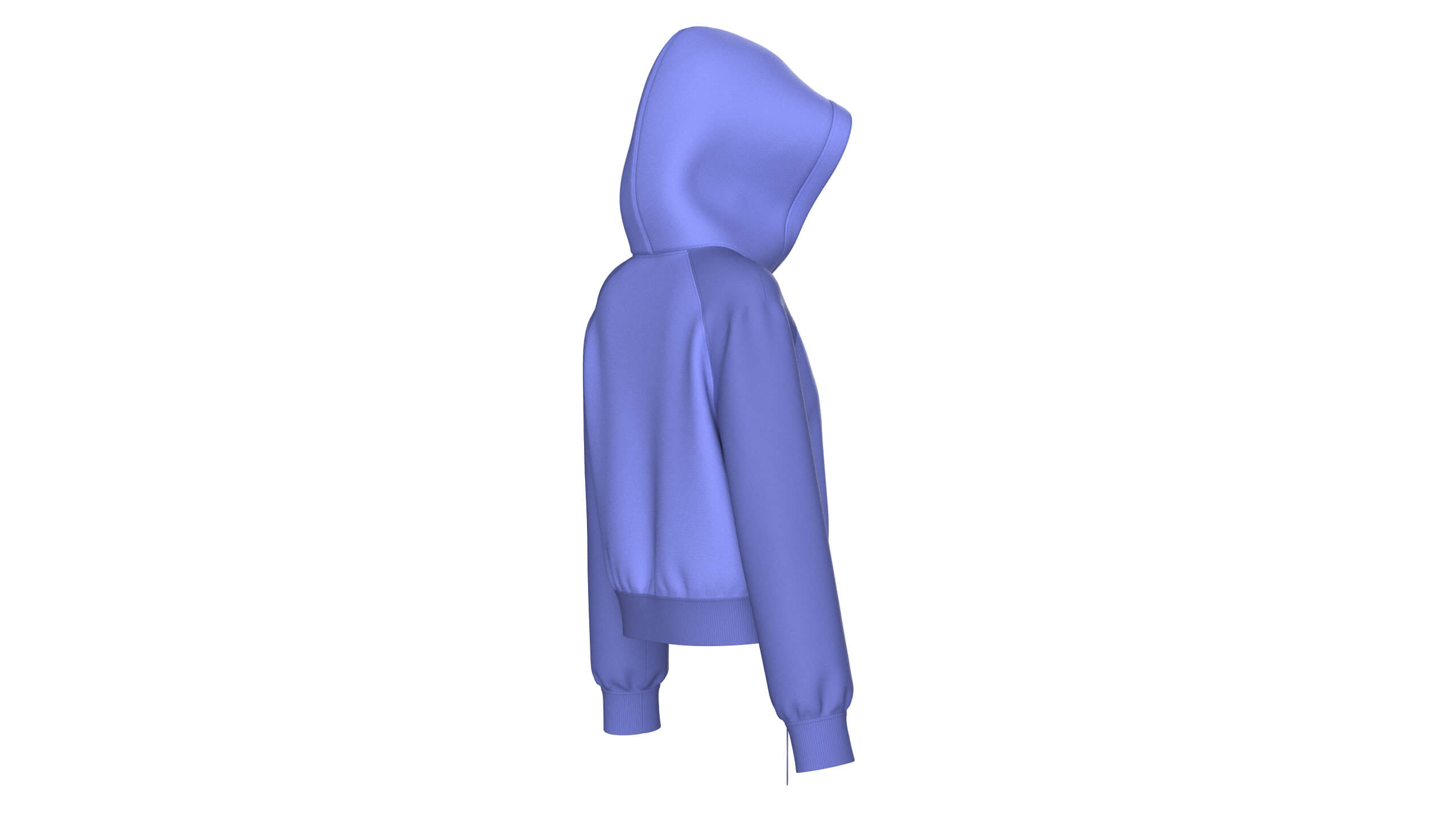 Girls Blue Hoodie with Front Lace-Up 3D Model