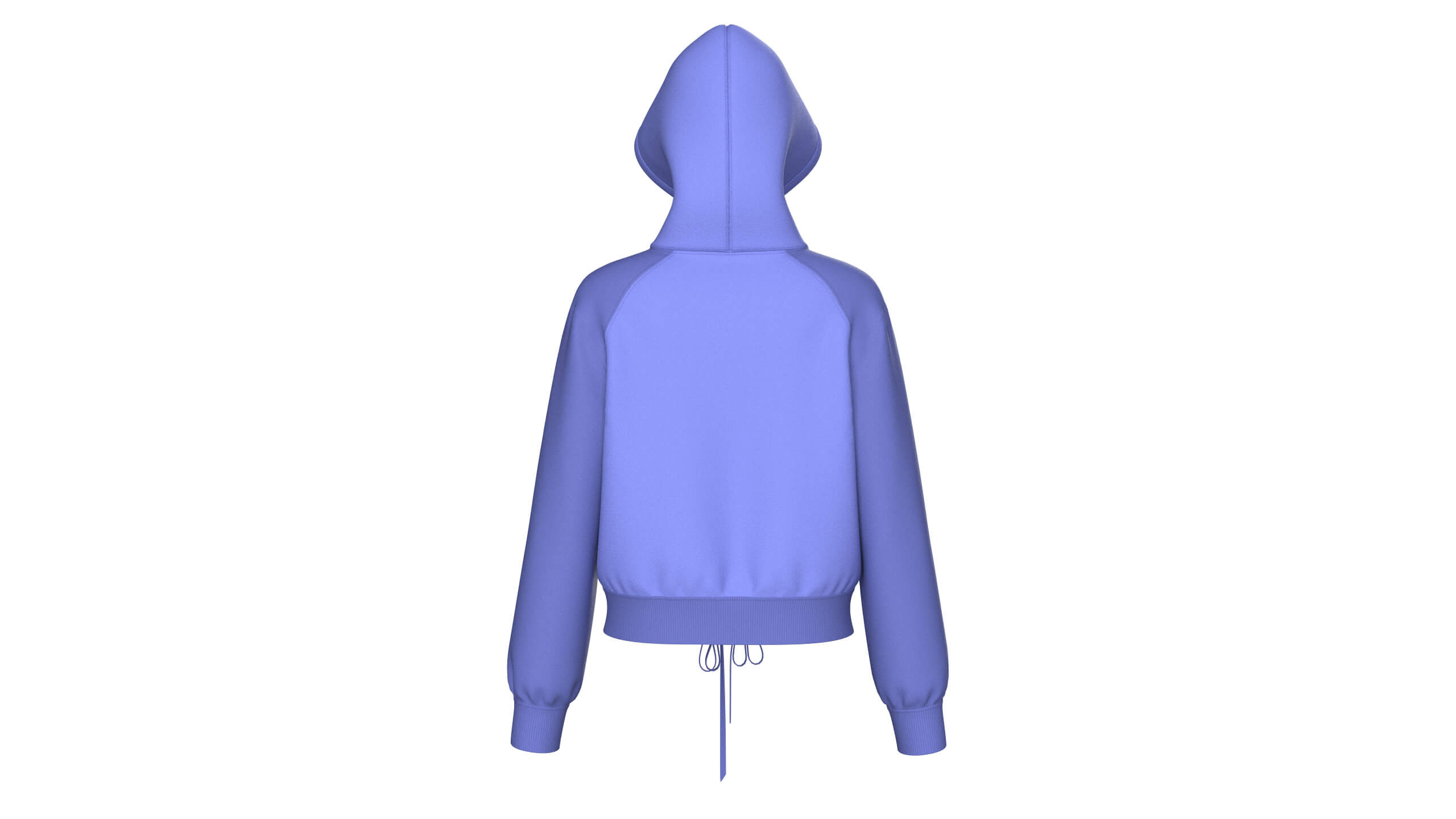 Girls Blue Hoodie with Front Lace-Up 3D Model