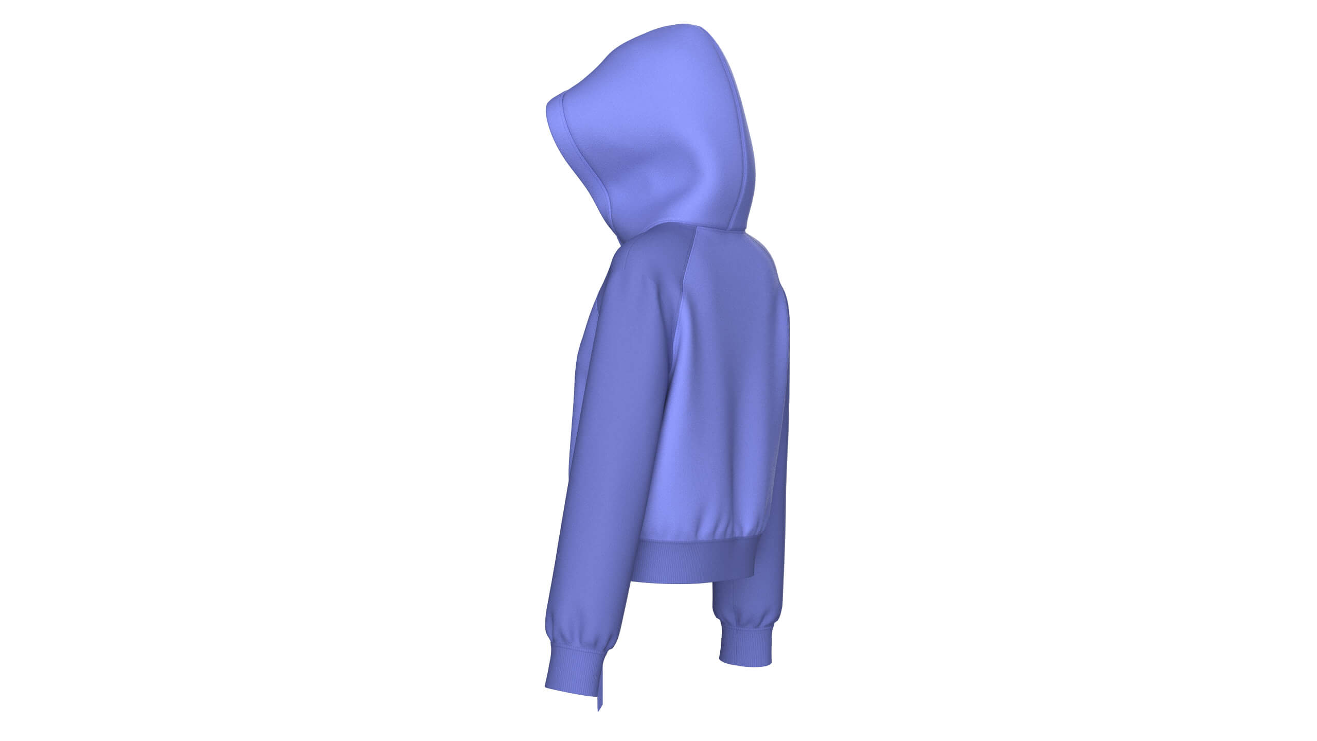 Girls Blue Hoodie with Front Lace-Up 3D Model