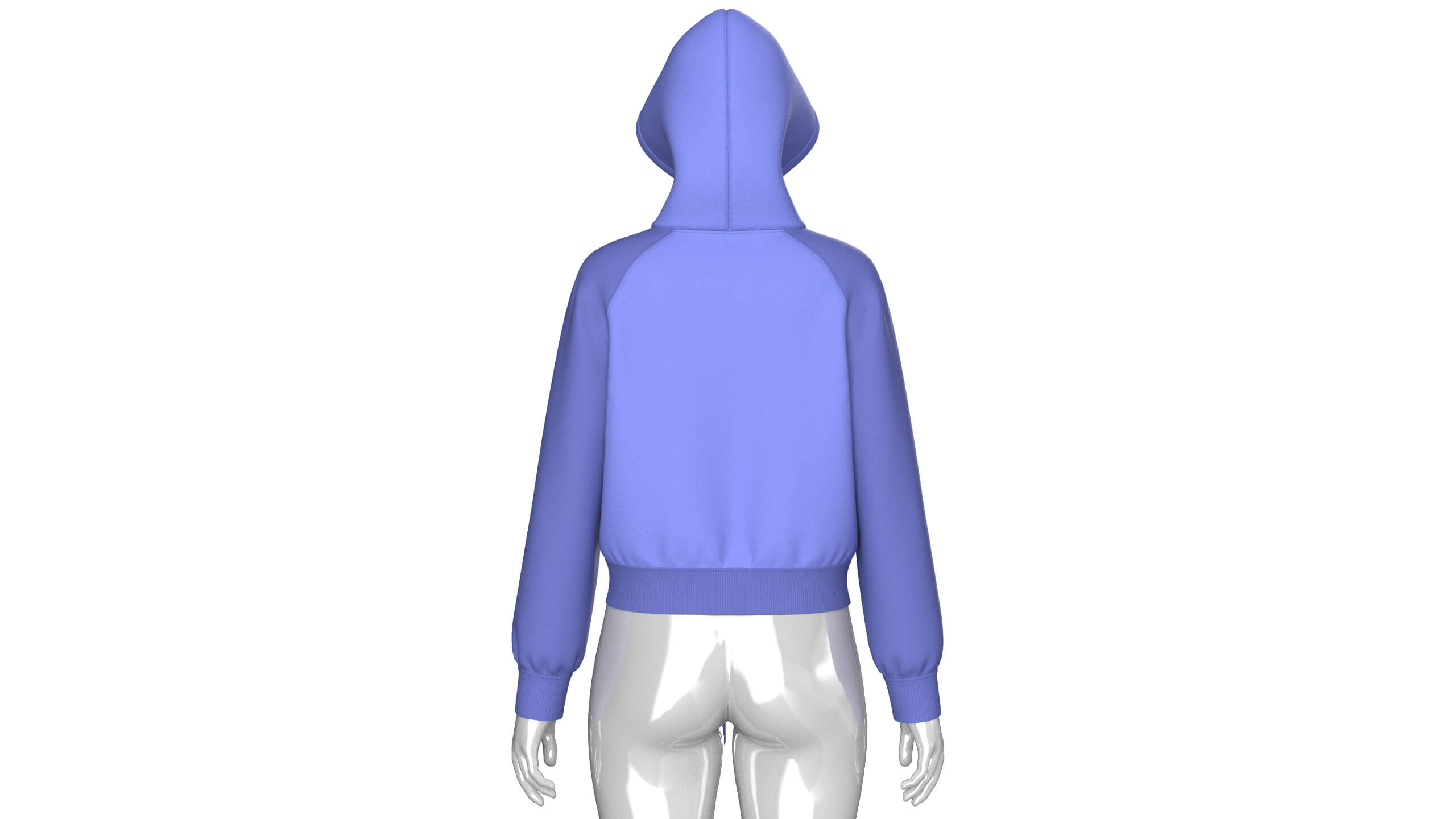 Girls Blue Hoodie with Front Lace-Up 3D Model