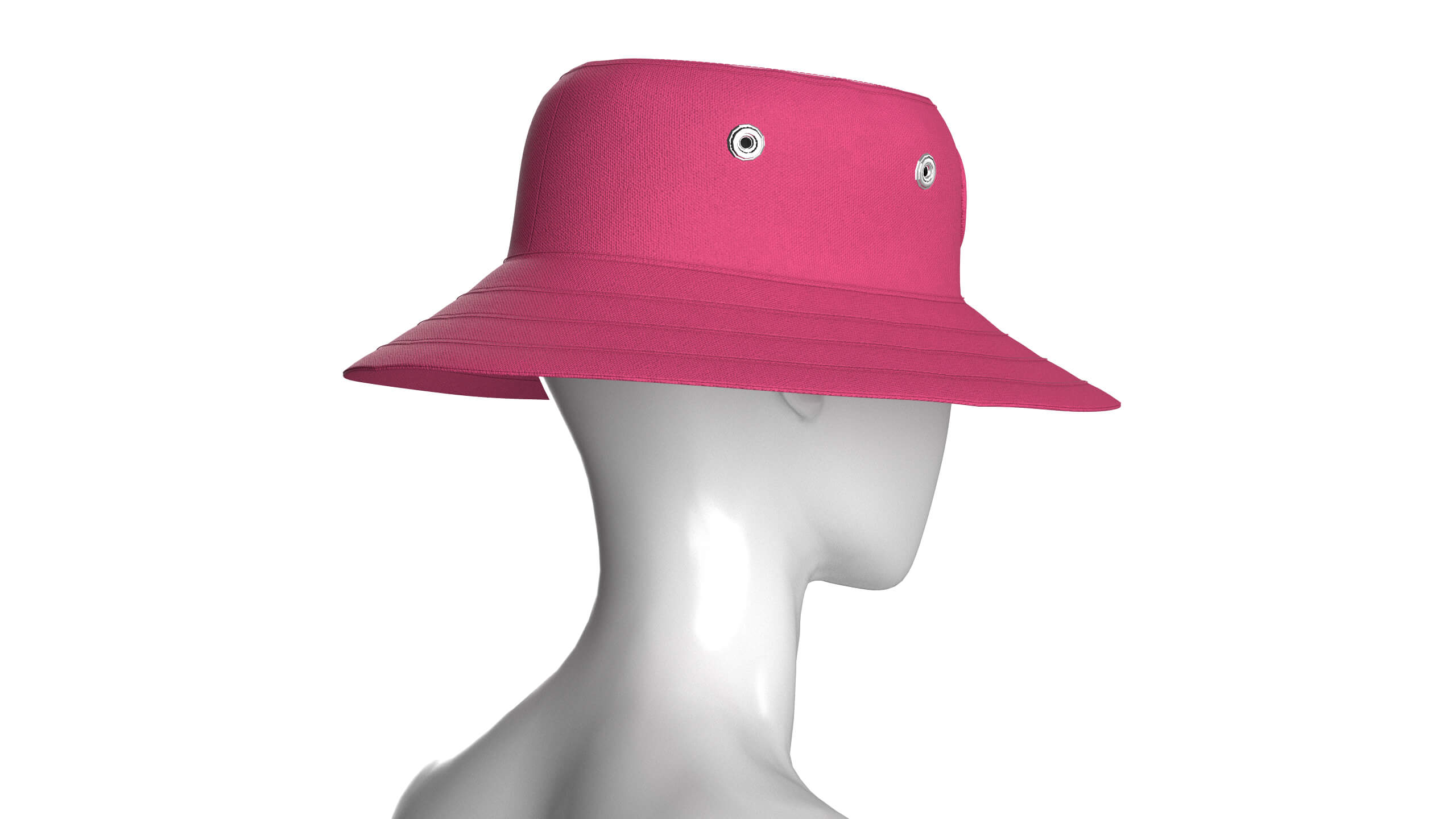 Girls Bucket Hat with Embossed Heart Detail 3D Model