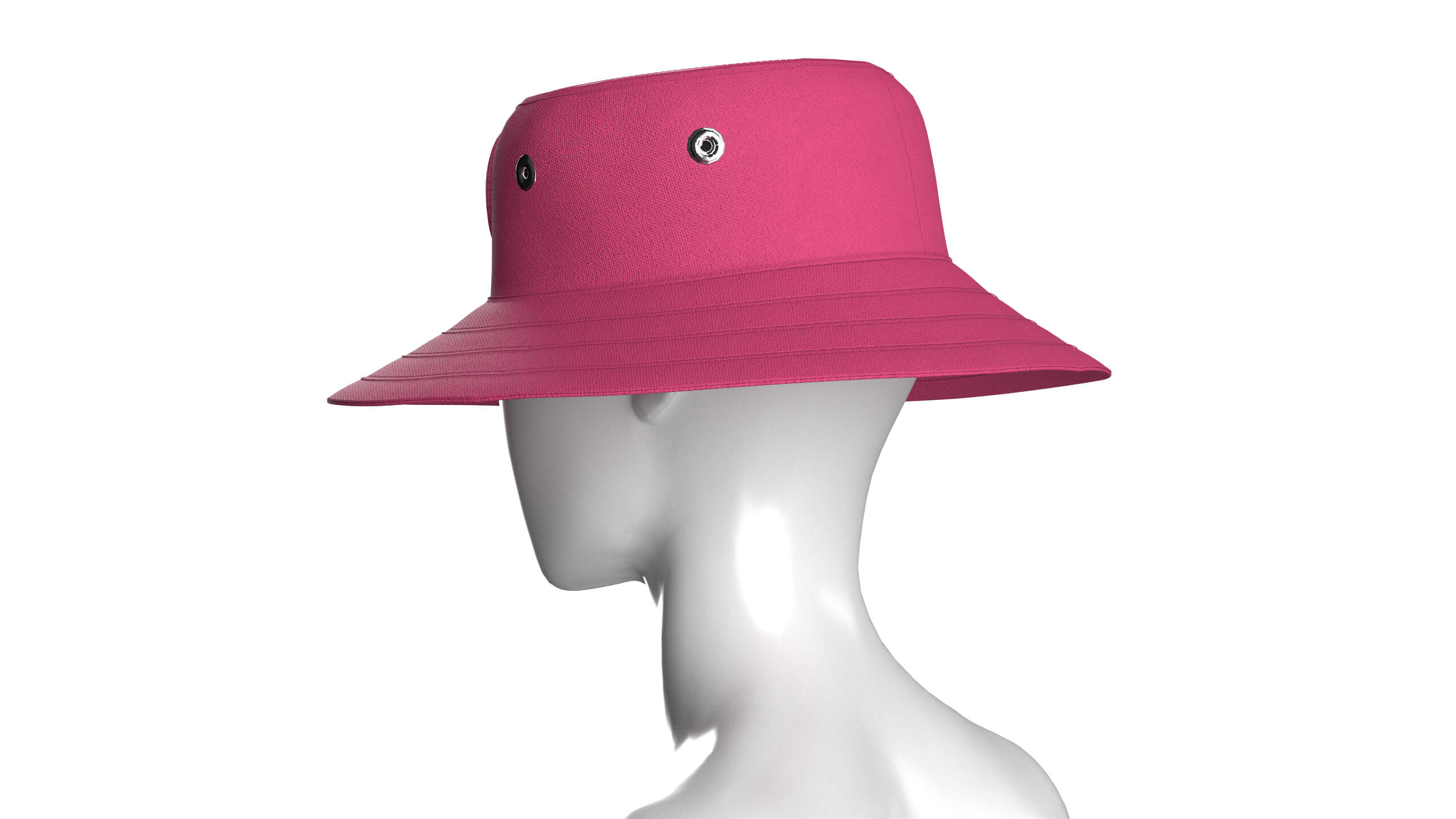 Girls Bucket Hat with Embossed Heart Detail 3D Model