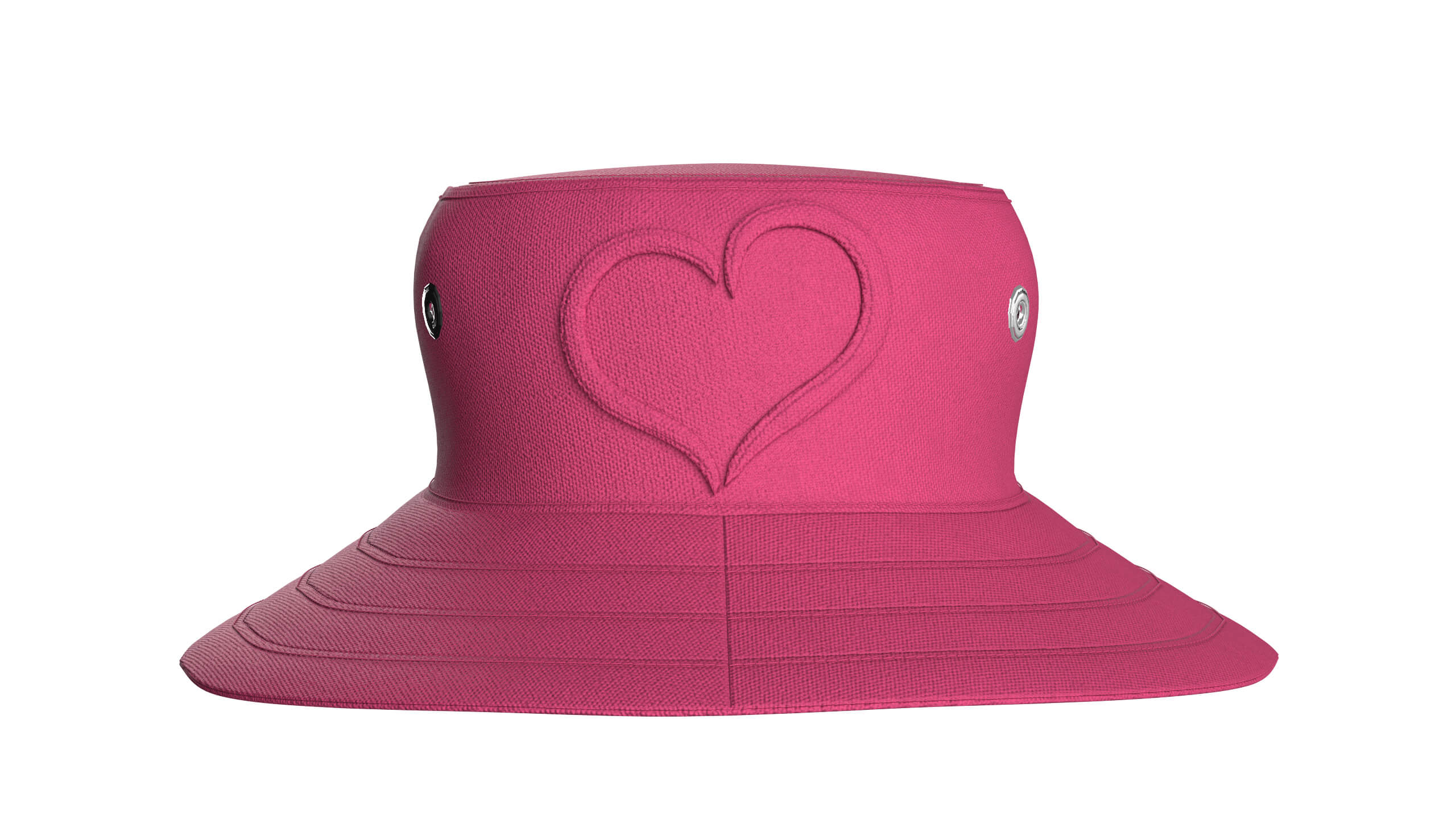 Girls Bucket Hat with Embossed Heart Detail 3D Model
